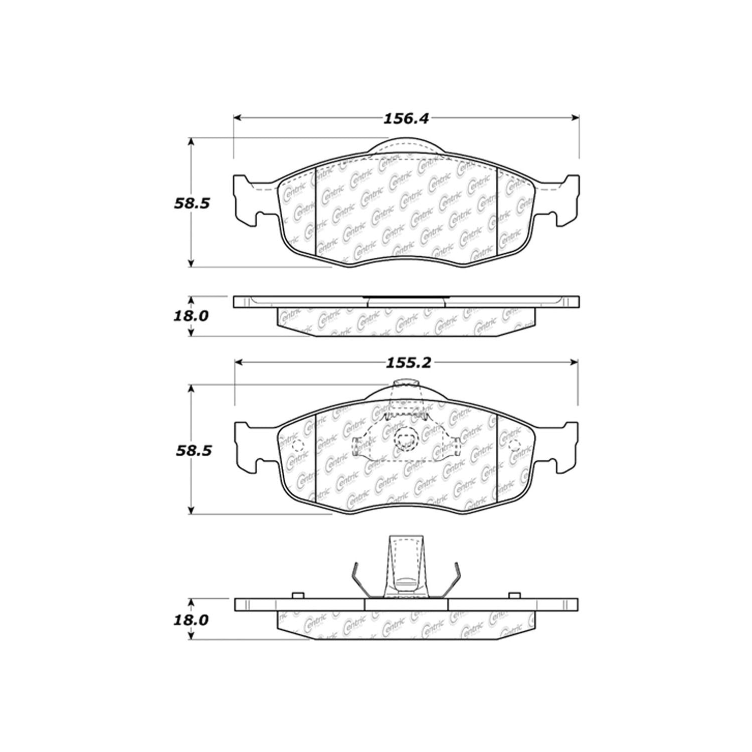 posi quiet extended wear brake pads with hardware  frsport 106.06480