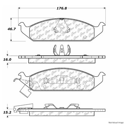 Stoptech Centric Posi-Quiet Extended Wear Brake Pads w/Hardware - Front 106.06500