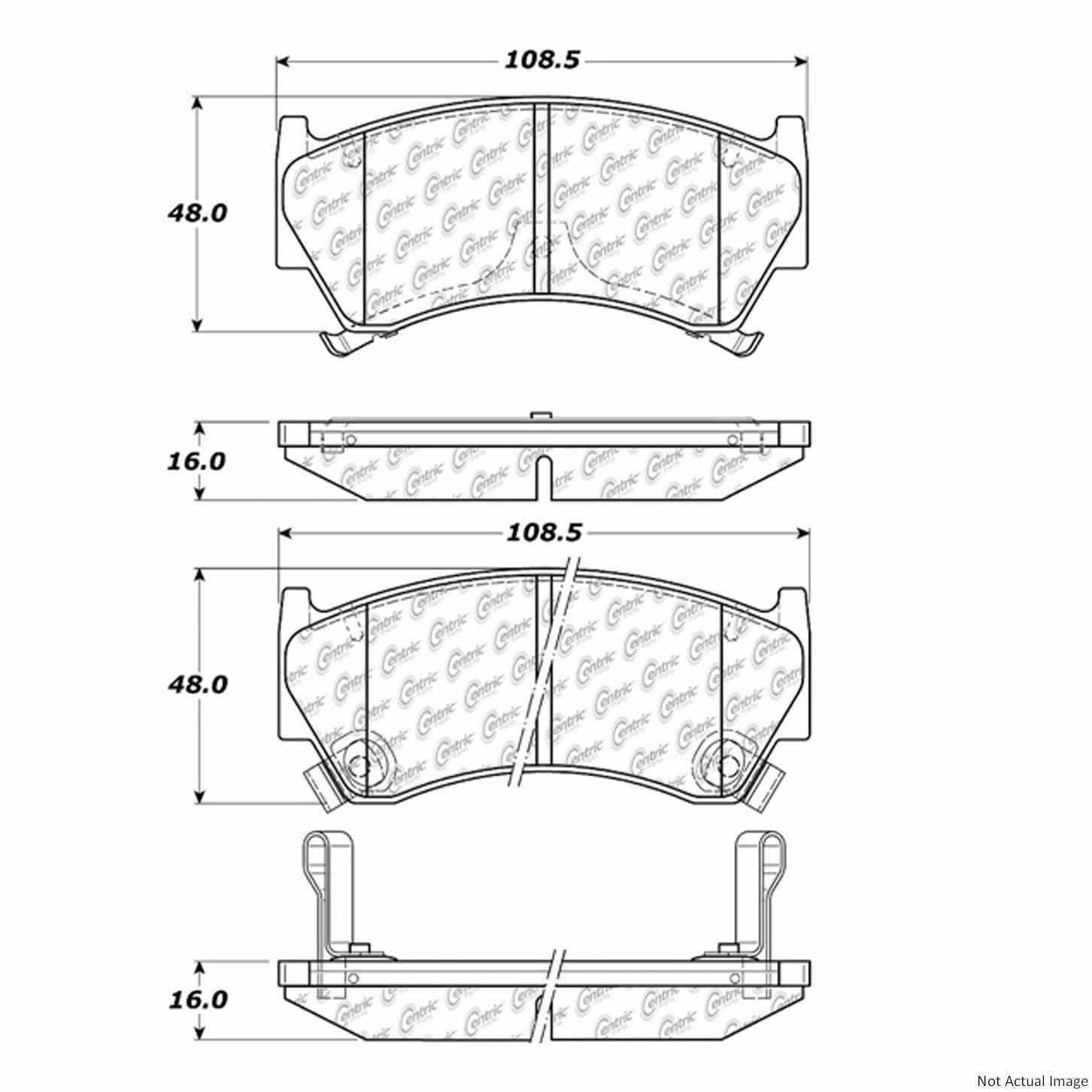 Posi Quiet Extended Wear Brake Pads with Hardware  top view frsport 106.06680