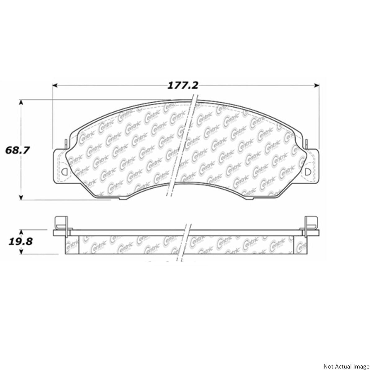 Posi Quiet Extended Wear Brake Pads with Hardware  top view frsport 106.07010