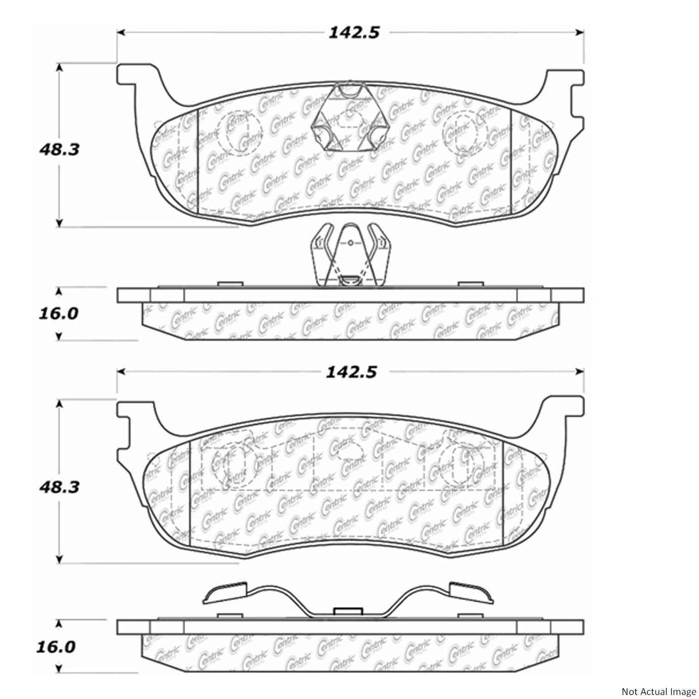 Posi Quiet Extended Wear Brake Pads with Hardware  top view frsport 106.07110