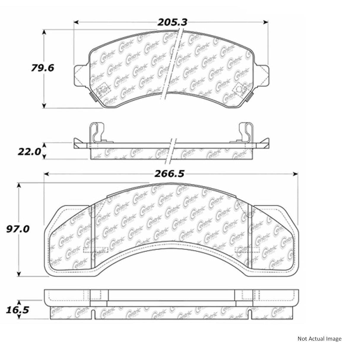 Posi Quiet Extended Wear Brake Pads  top view frsport 106.07170