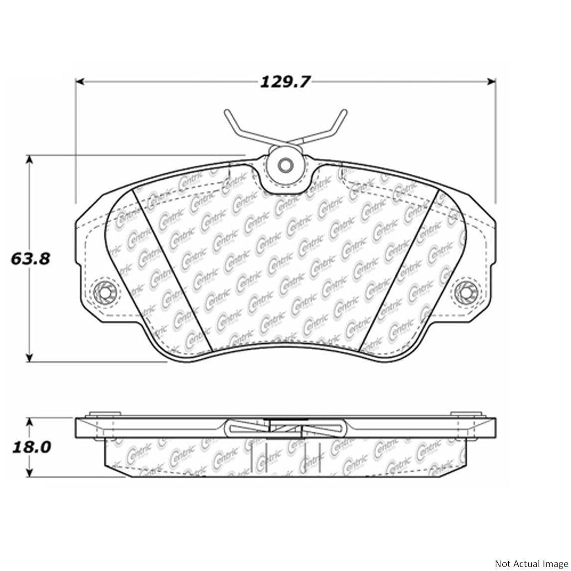 Posi Quiet Extended Wear Brake Pads with Hardware  top view frsport 106.07200