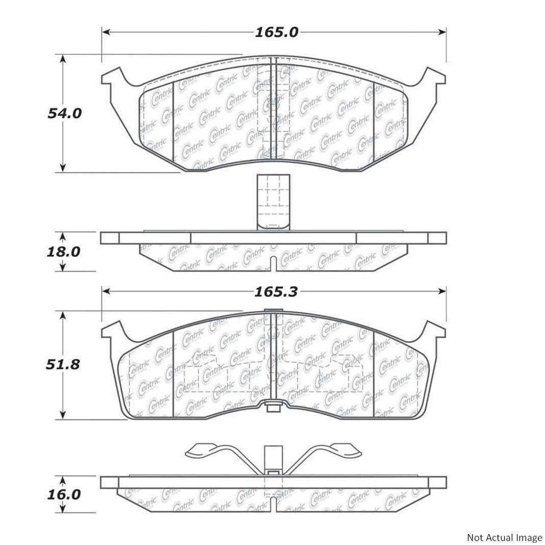 Stoptech Centric Posi-Quiet Extended Wear Brake Pads w/Shims & Hardware - Front 106.07300