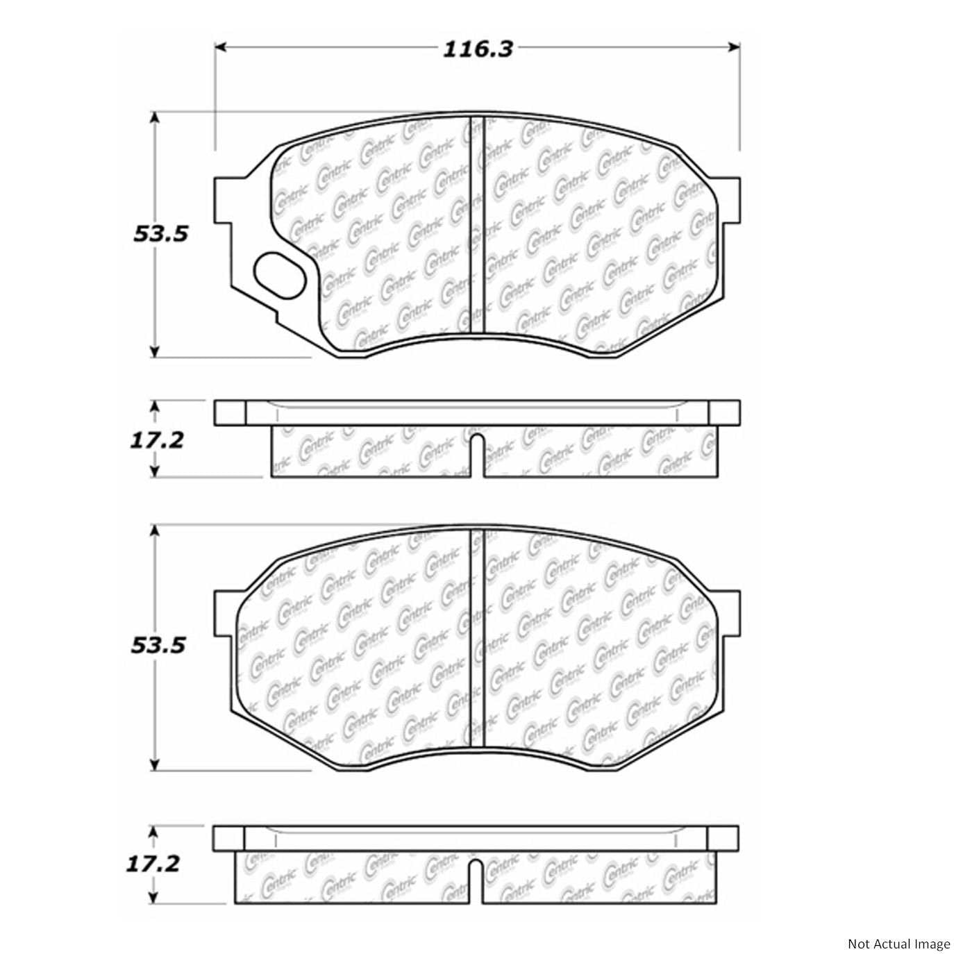 Posi Quiet Extended Wear Brake Pads with Hardware  top view frsport 106.07350