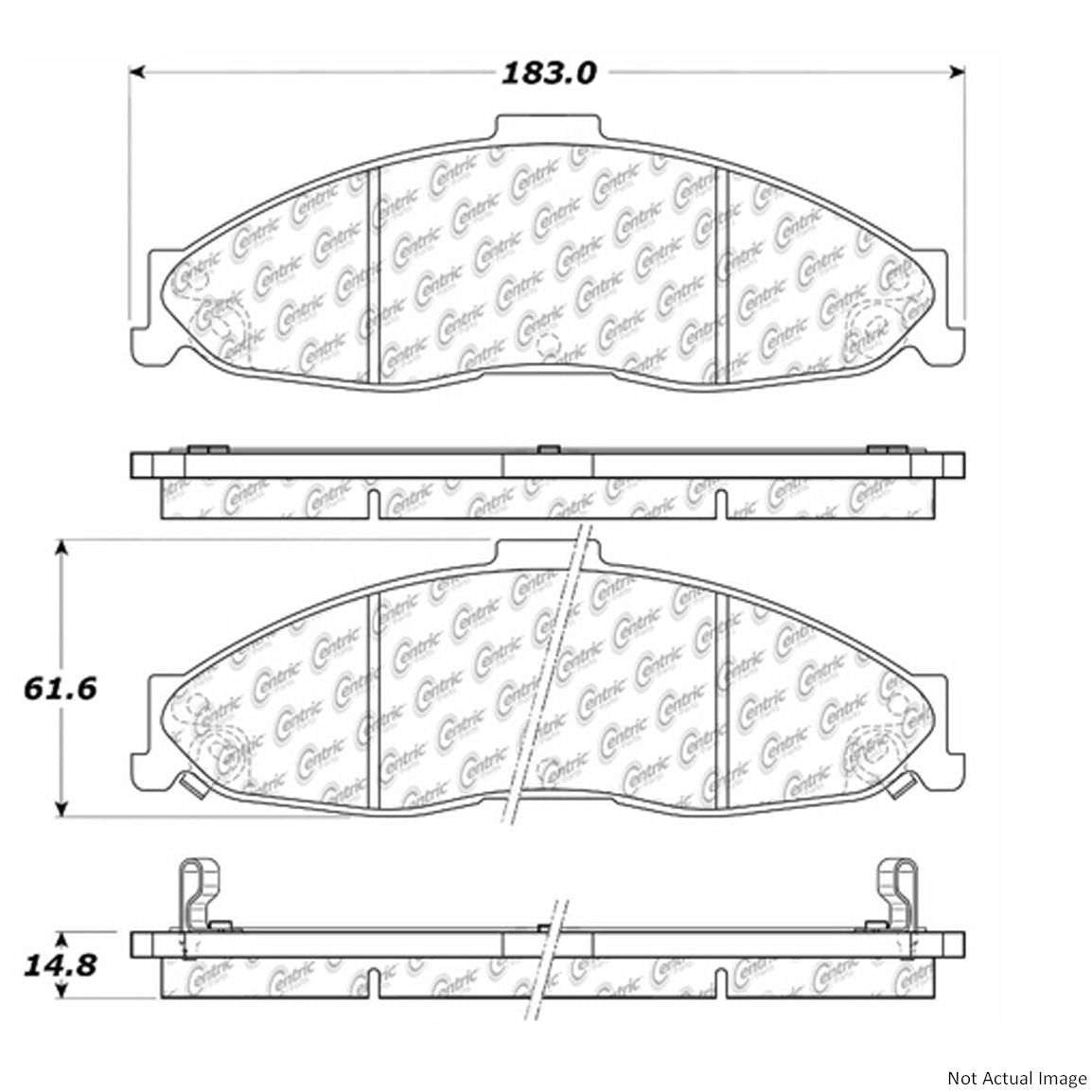 Posi Quiet Extended Wear Brake Pads with Hardware  top view frsport 106.07490