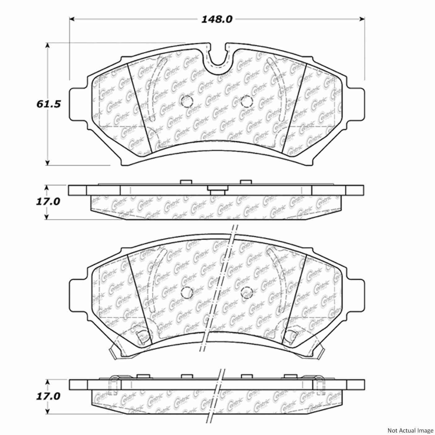 Stoptech Centric Posi-Quiet Extended Wear Brake Pads w/Hardware - Front 106.07530