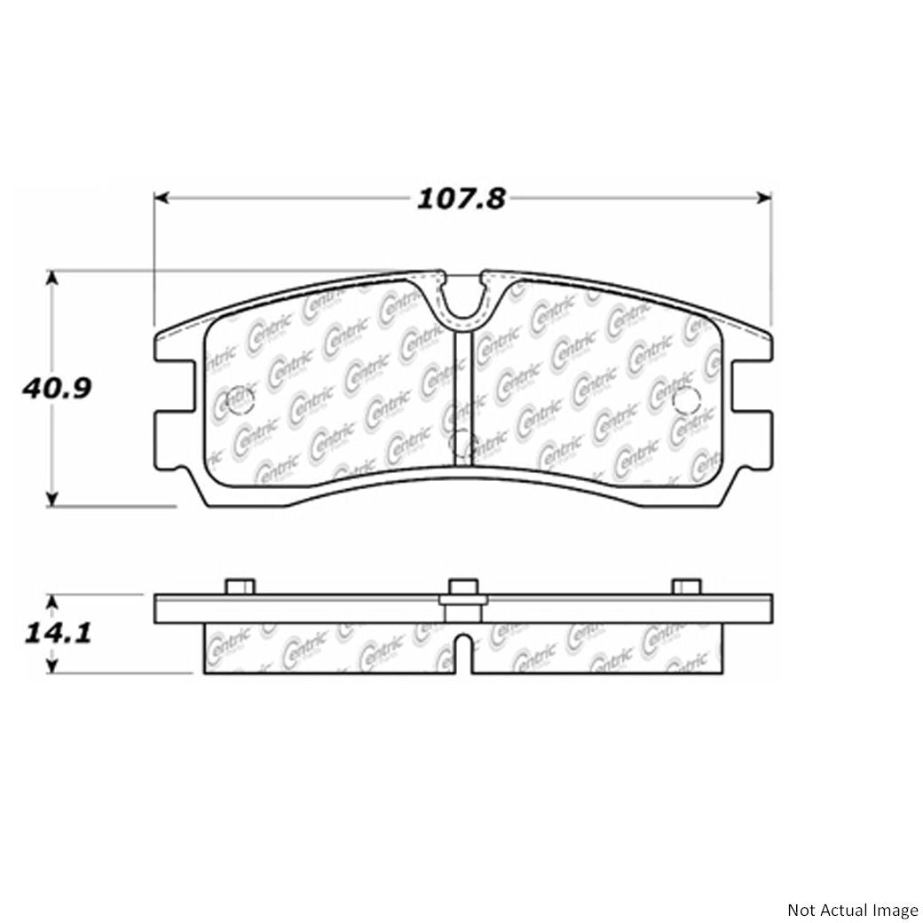 Posi Quiet Extended Wear Brake Pads with Hardware  top view frsport 106.07540