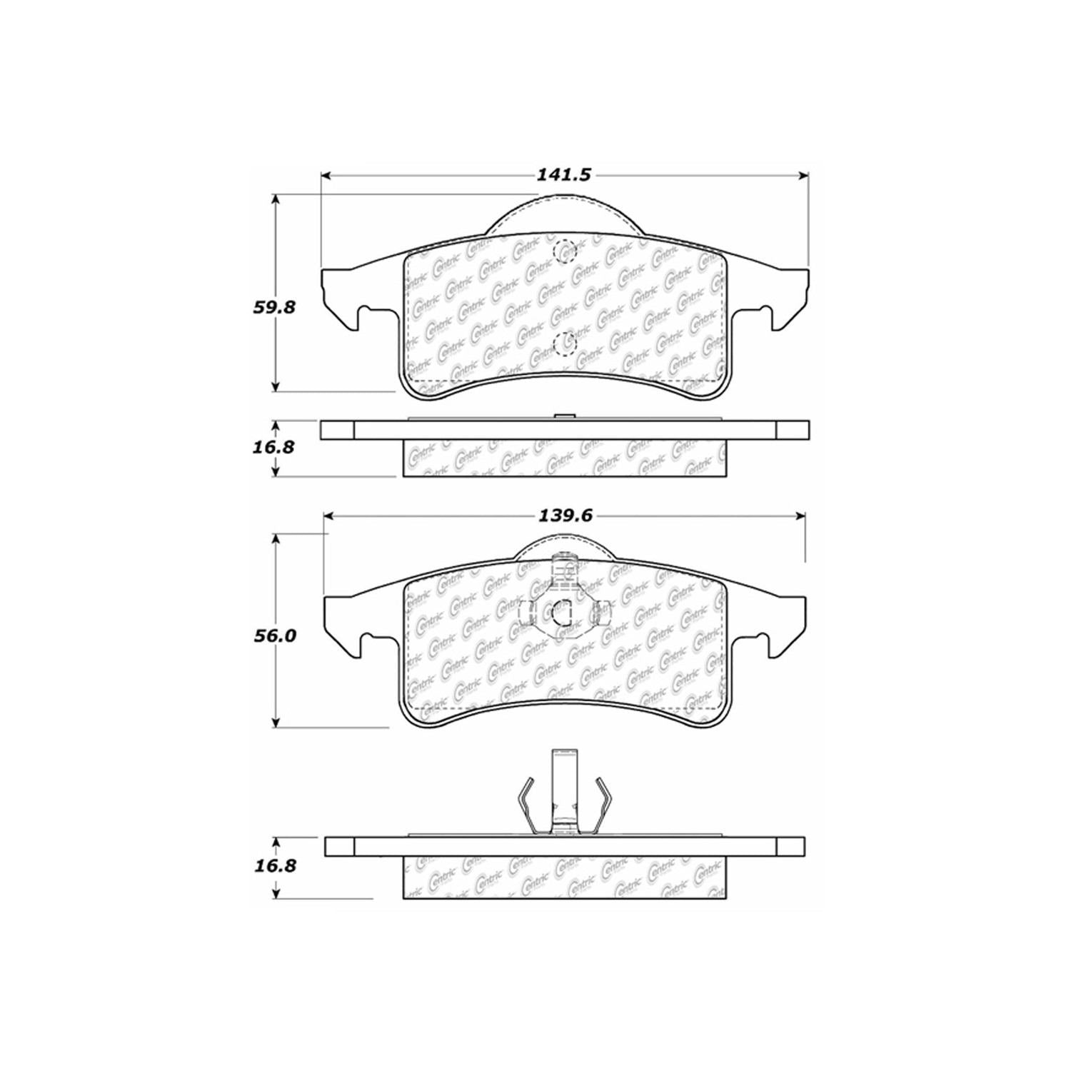 posi quiet extended wear brake pads with hardware  frsport 106.07910