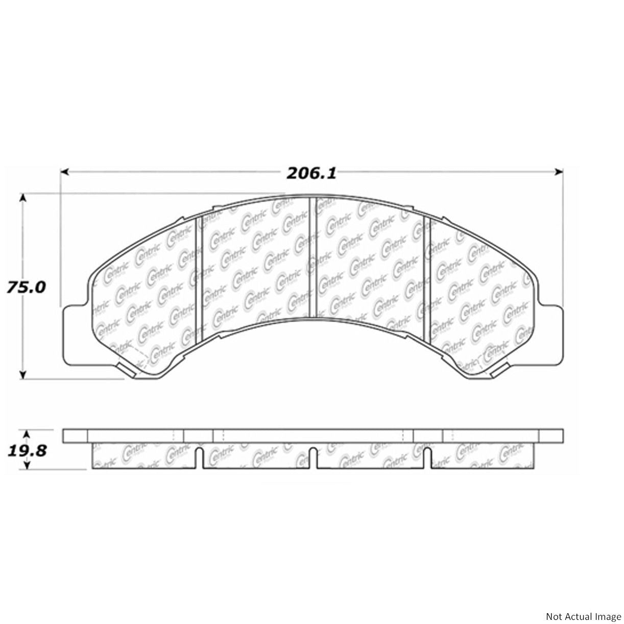 Posi Quiet Extended Wear Brake Pads with Hardware  top view frsport 106.08250