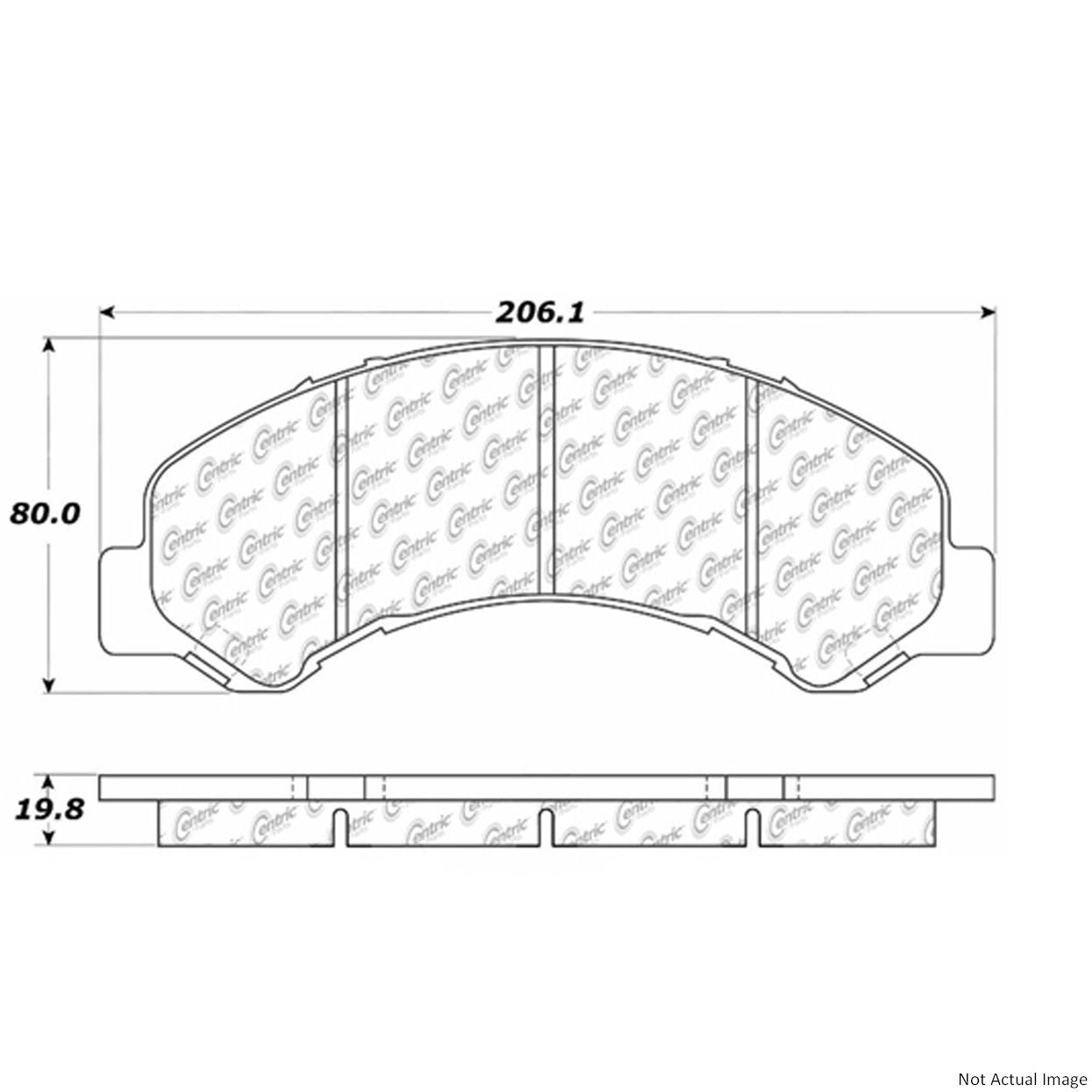 Posi Quiet Extended Wear Brake Pads with Hardware  top view frsport 106.08260