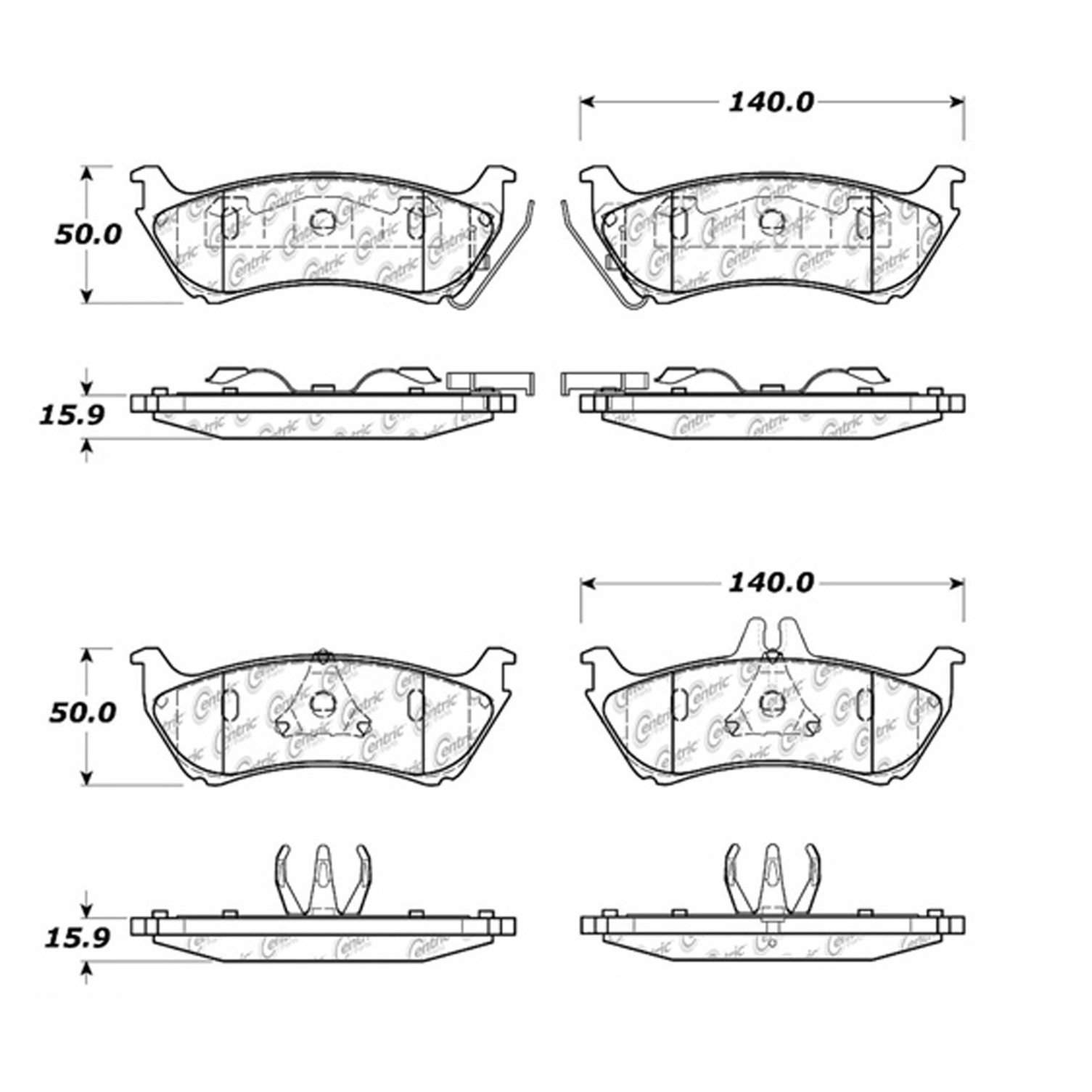 posi quiet extended wear brake pads with hardware  frsport 106.08750