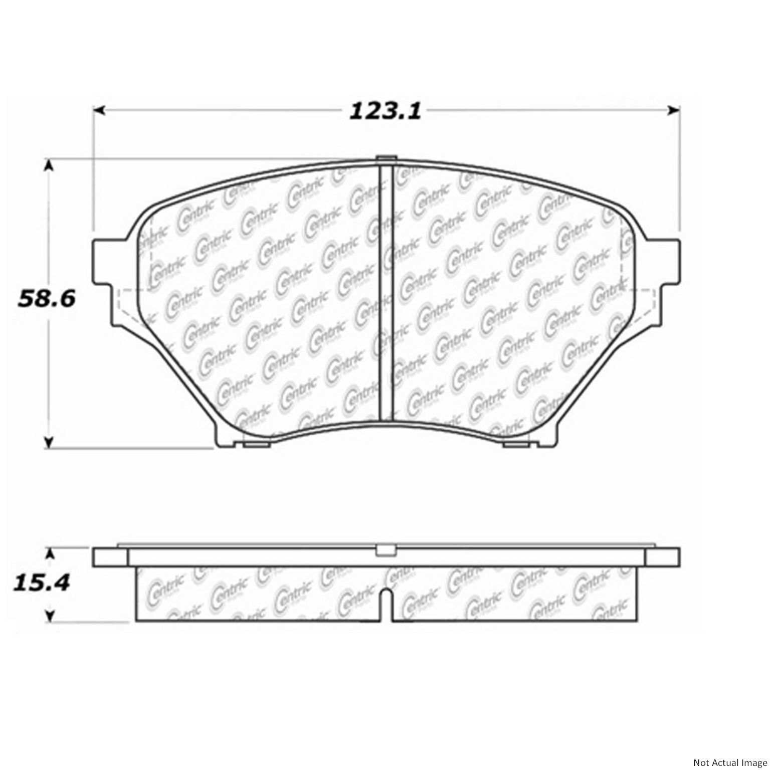 Posi Quiet Extended Wear Brake Pads with Hardware  top view frsport 106.08900