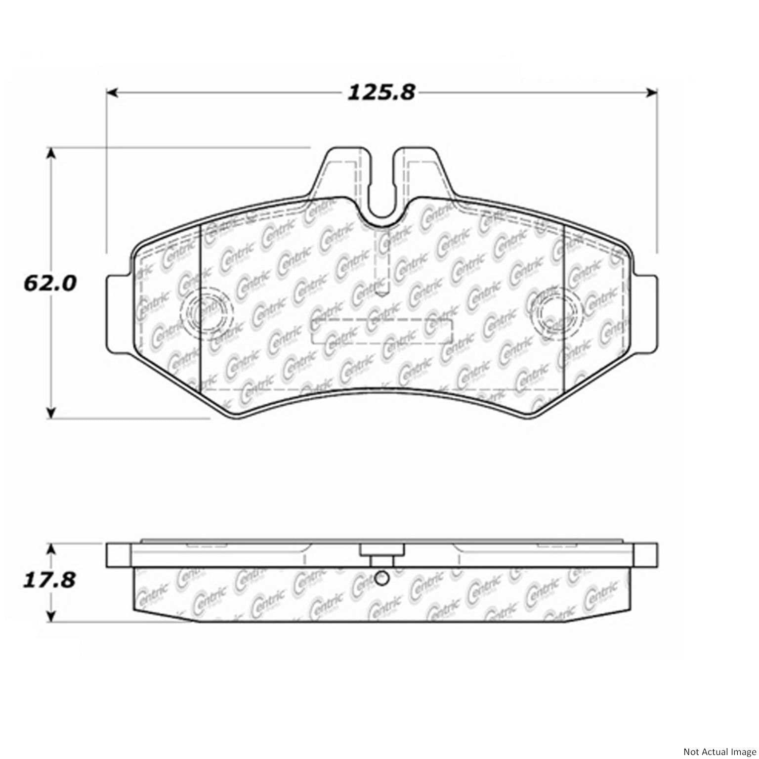 Posi Quiet Extended Wear Brake Pads with Hardware  top view frsport 106.09280