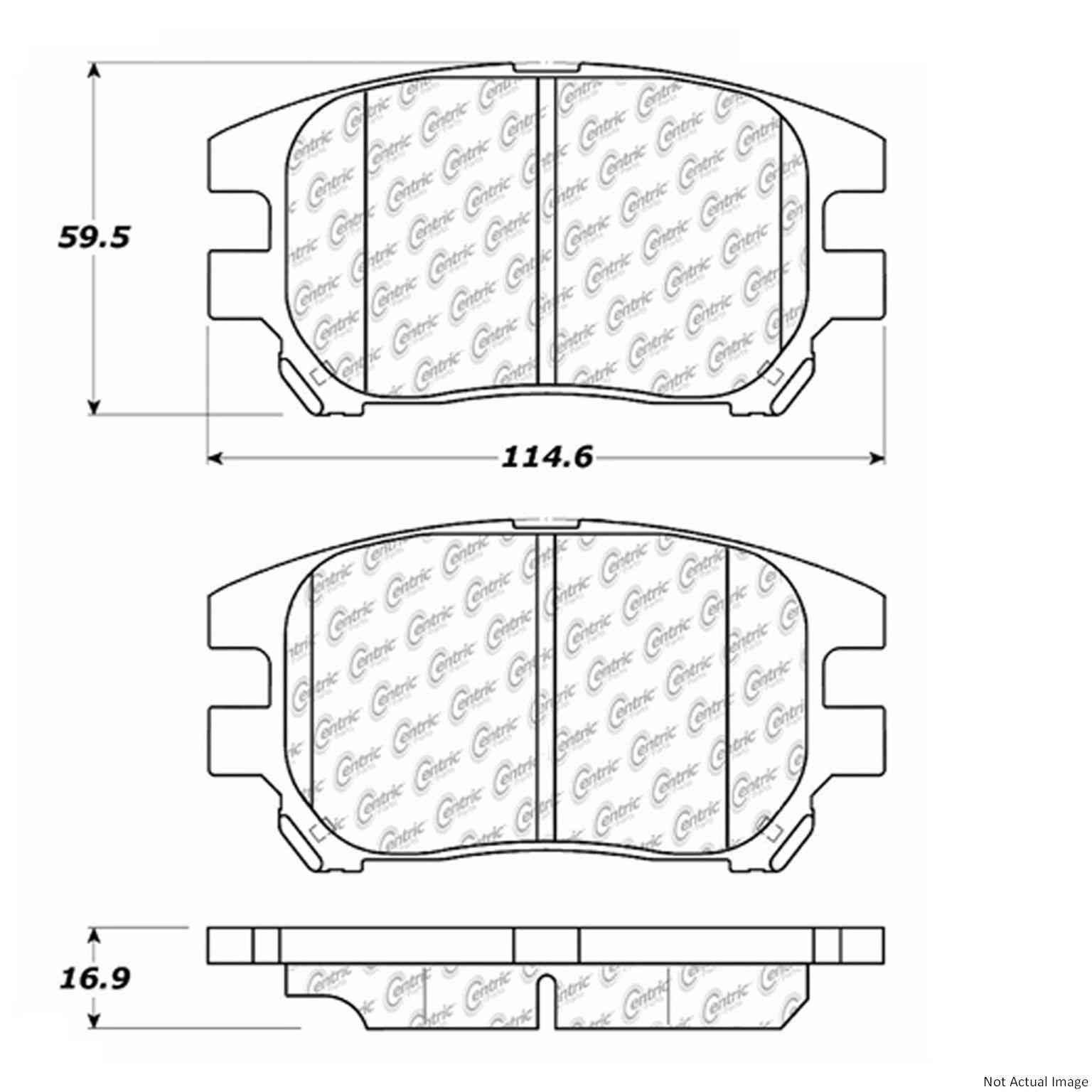 Posi Quiet Extended Wear Brake Pads with Hardware  top view frsport 106.09300