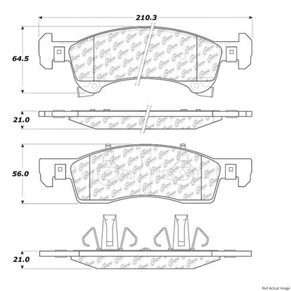 Stoptech Centric Posi-Quiet Extended Wear Brake Pads w/Hardware - Front 106.09340