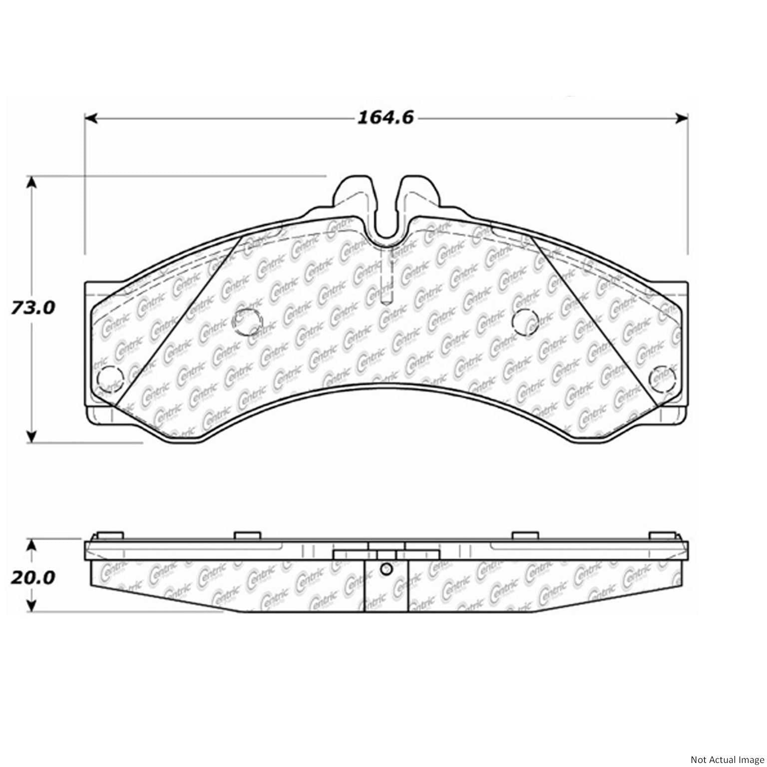 Posi Quiet Extended Wear Brake Pads  top view frsport 106.09490