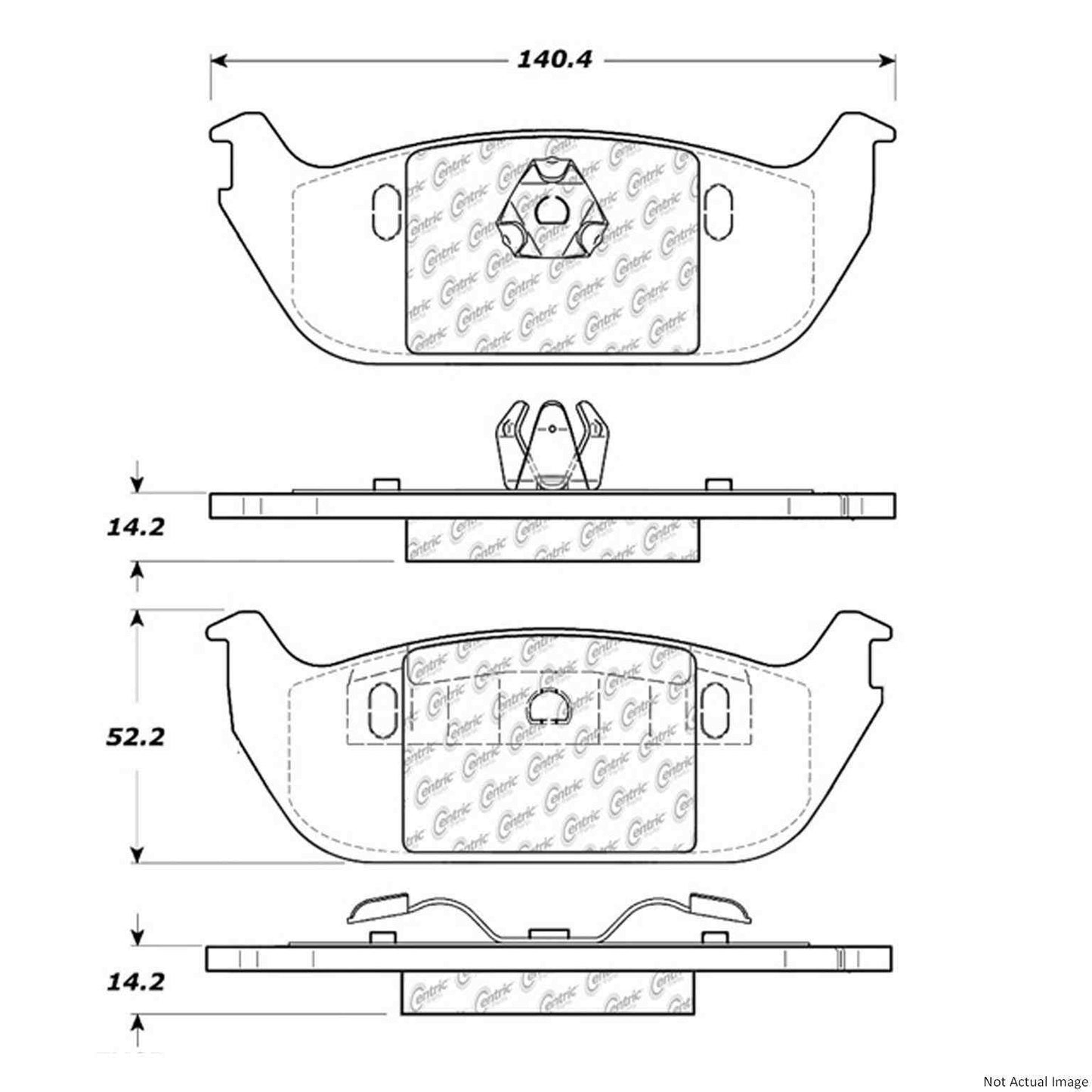 Stoptech Centric Posi-Quiet Extended Wear Brake Pads w/Hardware - Rear 106.09520