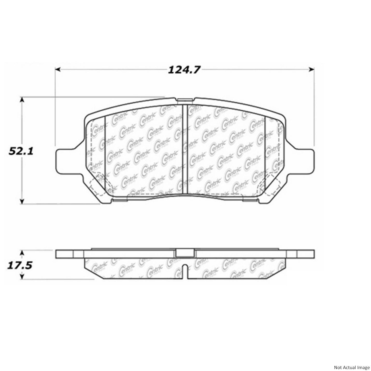 Posi Quiet Extended Wear Brake Pads with Hardware  top view frsport 106.09560