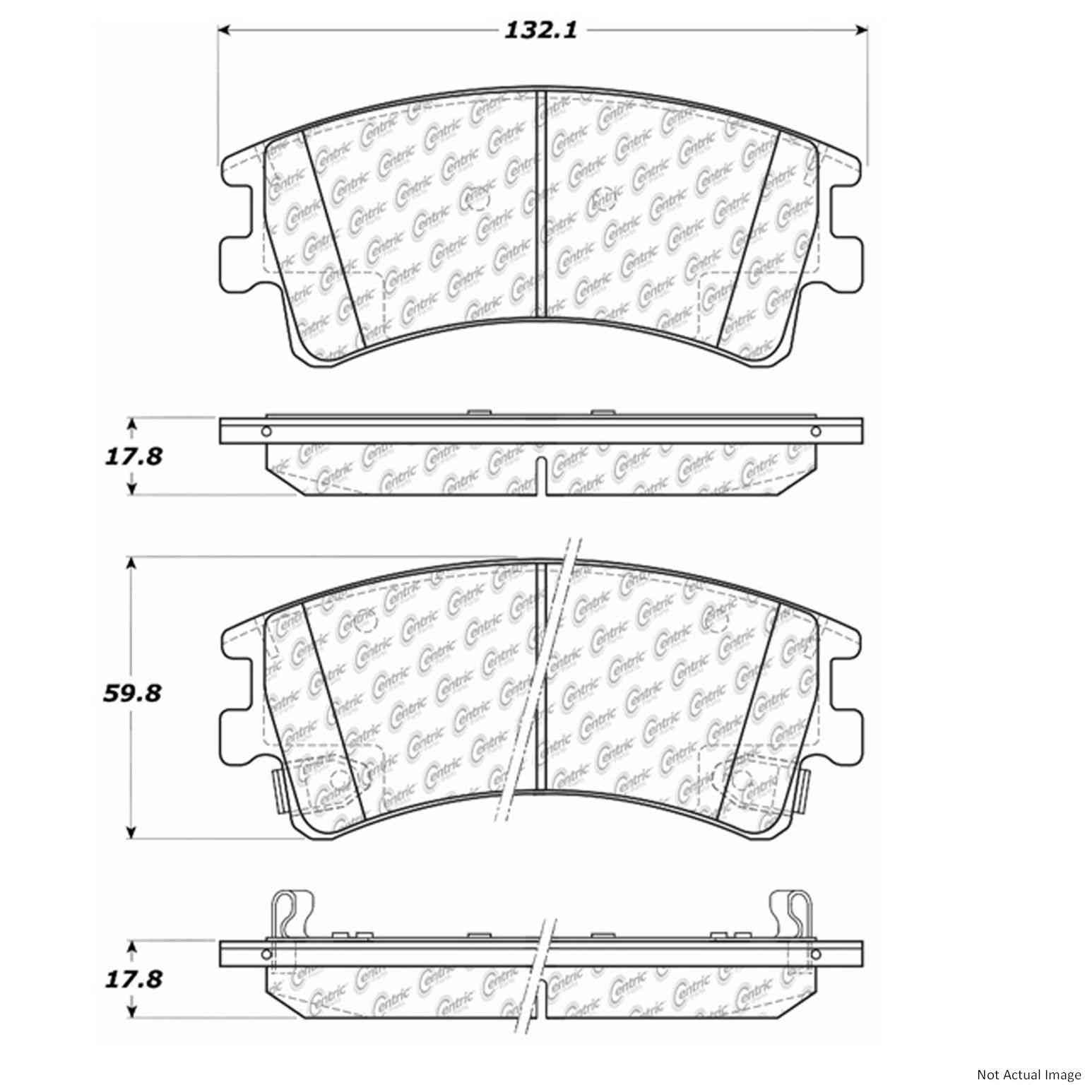 Posi Quiet Extended Wear Brake Pads with Hardware  top view frsport 106.09570