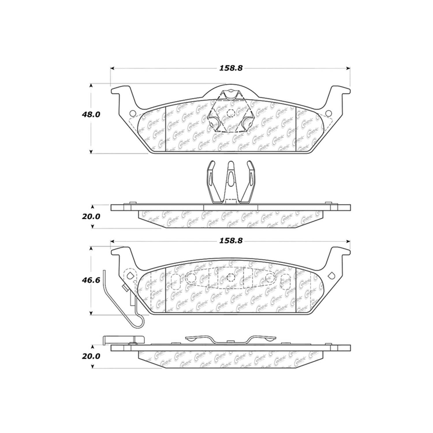 posi quiet extended wear brake pads with hardware  frsport 106.09630