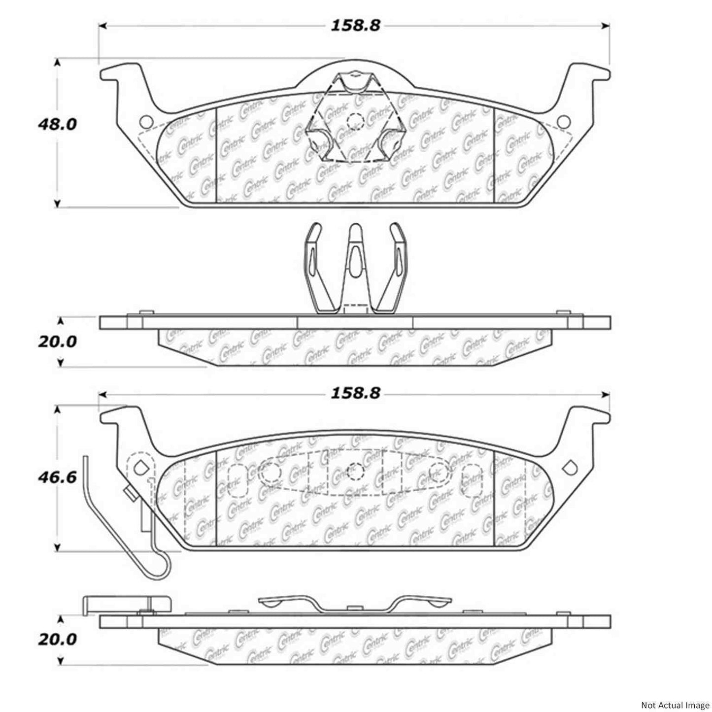 Stoptech Centric Posi-Quiet Extended Wear Brake Pads w/Hardware - Rear 106.09630
