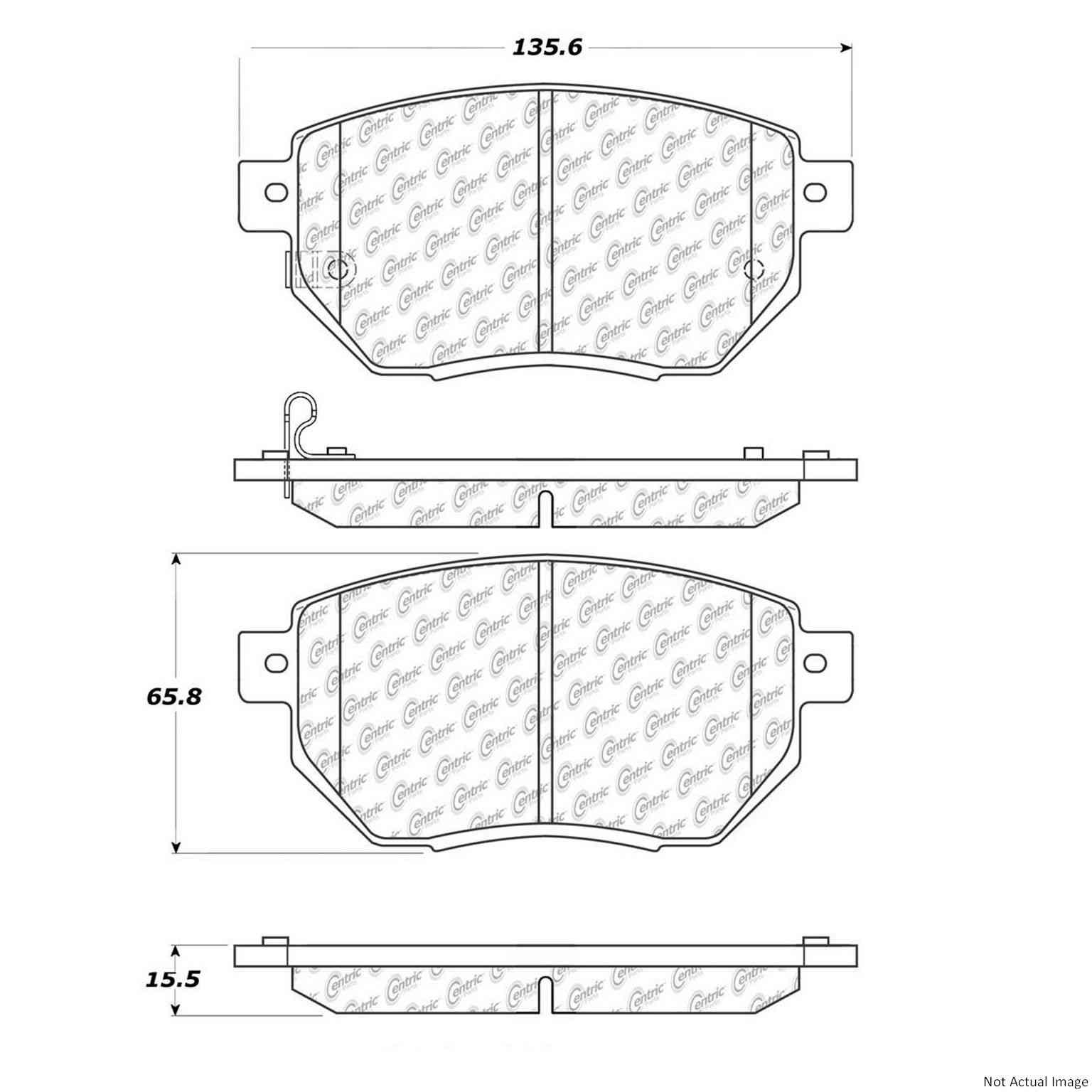 Posi Quiet Extended Wear Brake Pads with Hardware  top view frsport 106.09691