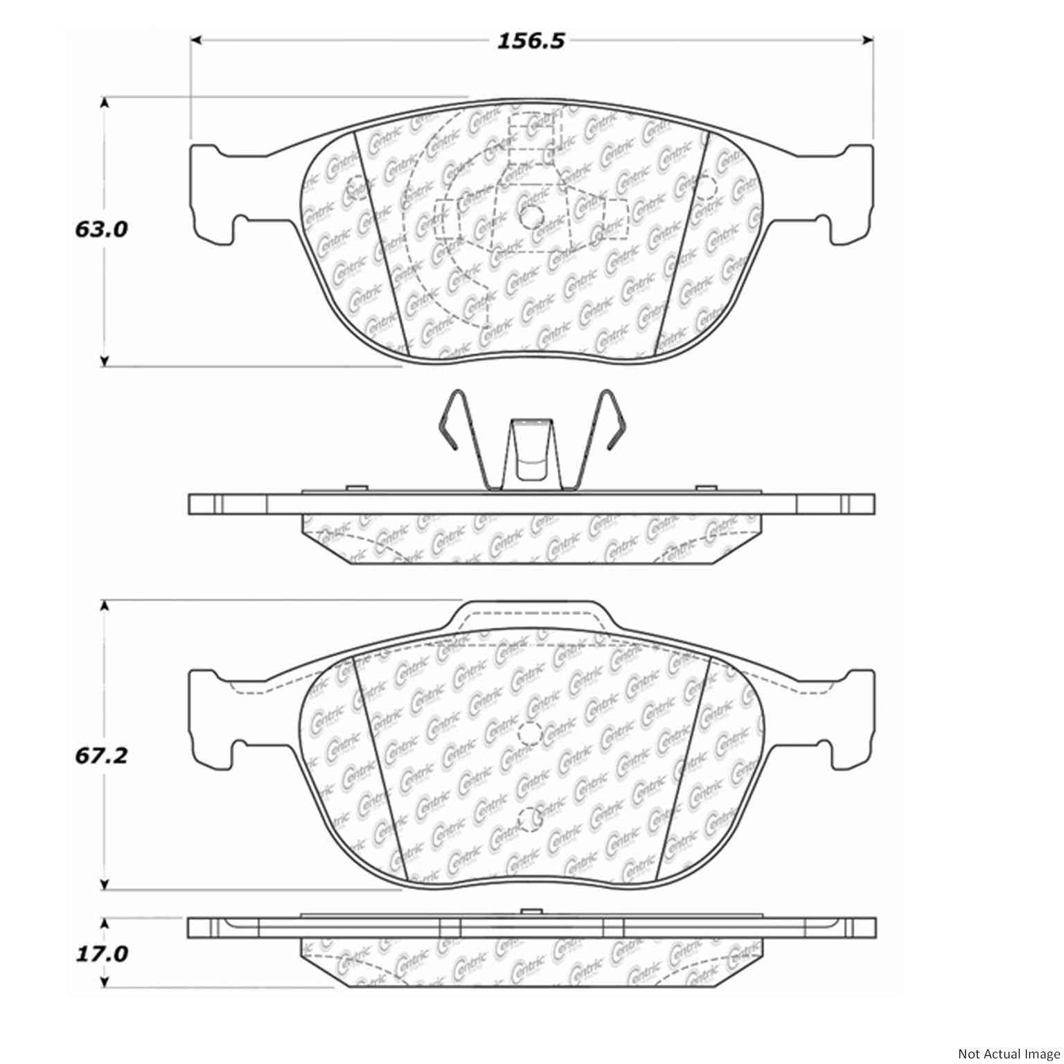 Posi Quiet Extended Wear Brake Pads with Hardware  top view frsport 106.09700