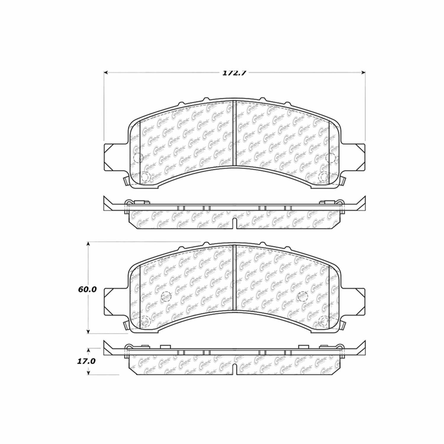 posi quiet extended wear brake pads with hardware  frsport 106.09741