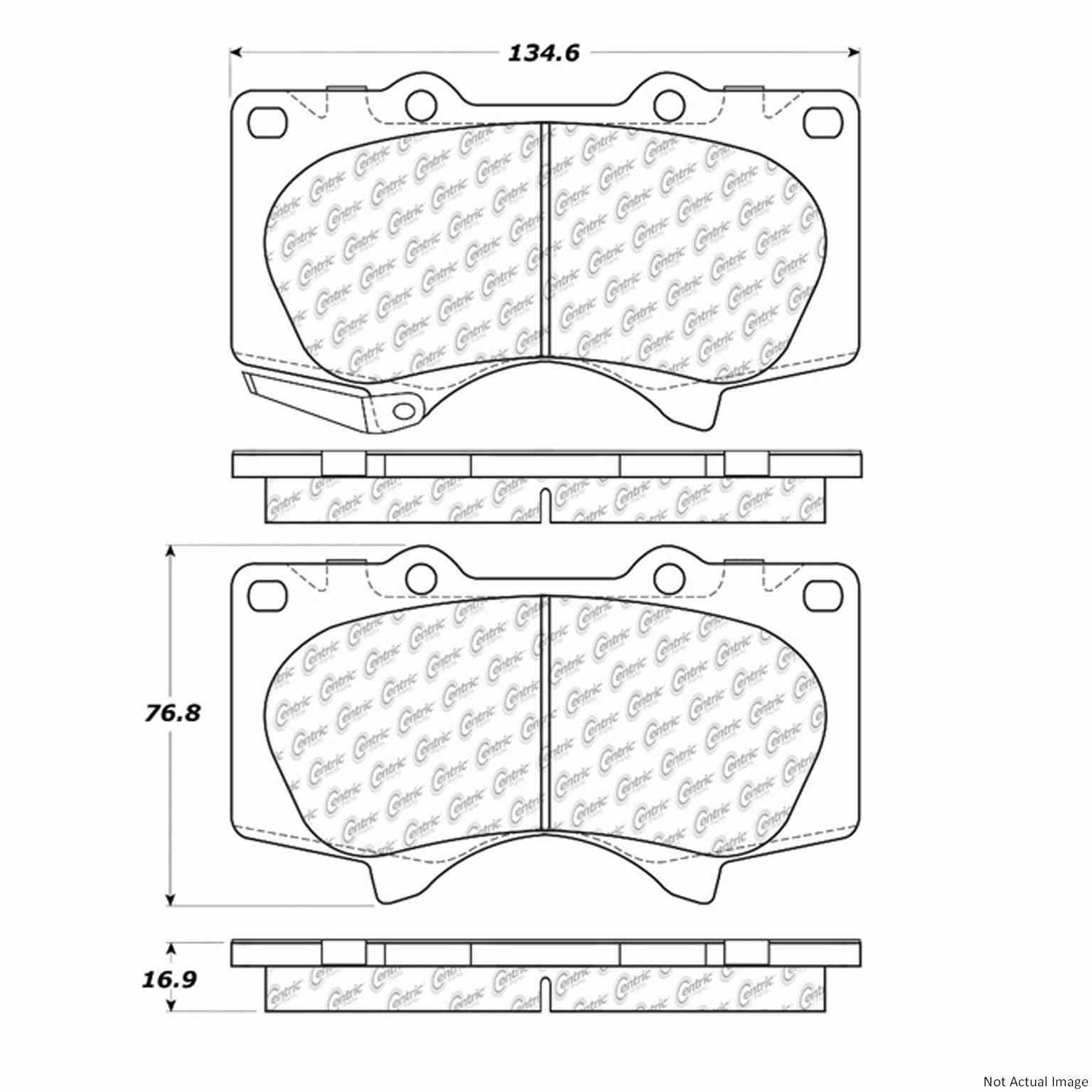 Posi Quiet Extended Wear Brake Pads with Hardware  top view frsport 106.09760