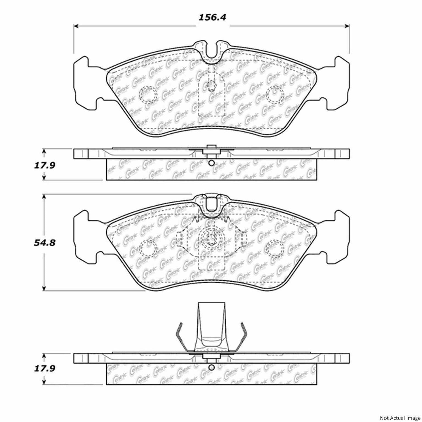 Stoptech Centric Posi-Quiet Extended Wear Brake Pads w/Hardware - Rear 106.10060