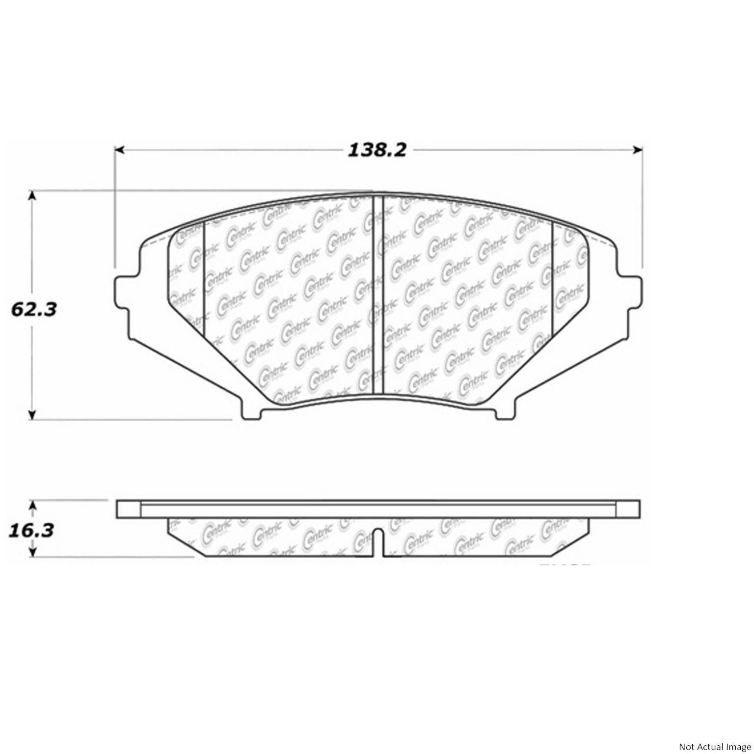 Posi Quiet Extended Wear Brake Pads with Hardware  top view frsport 106.10090