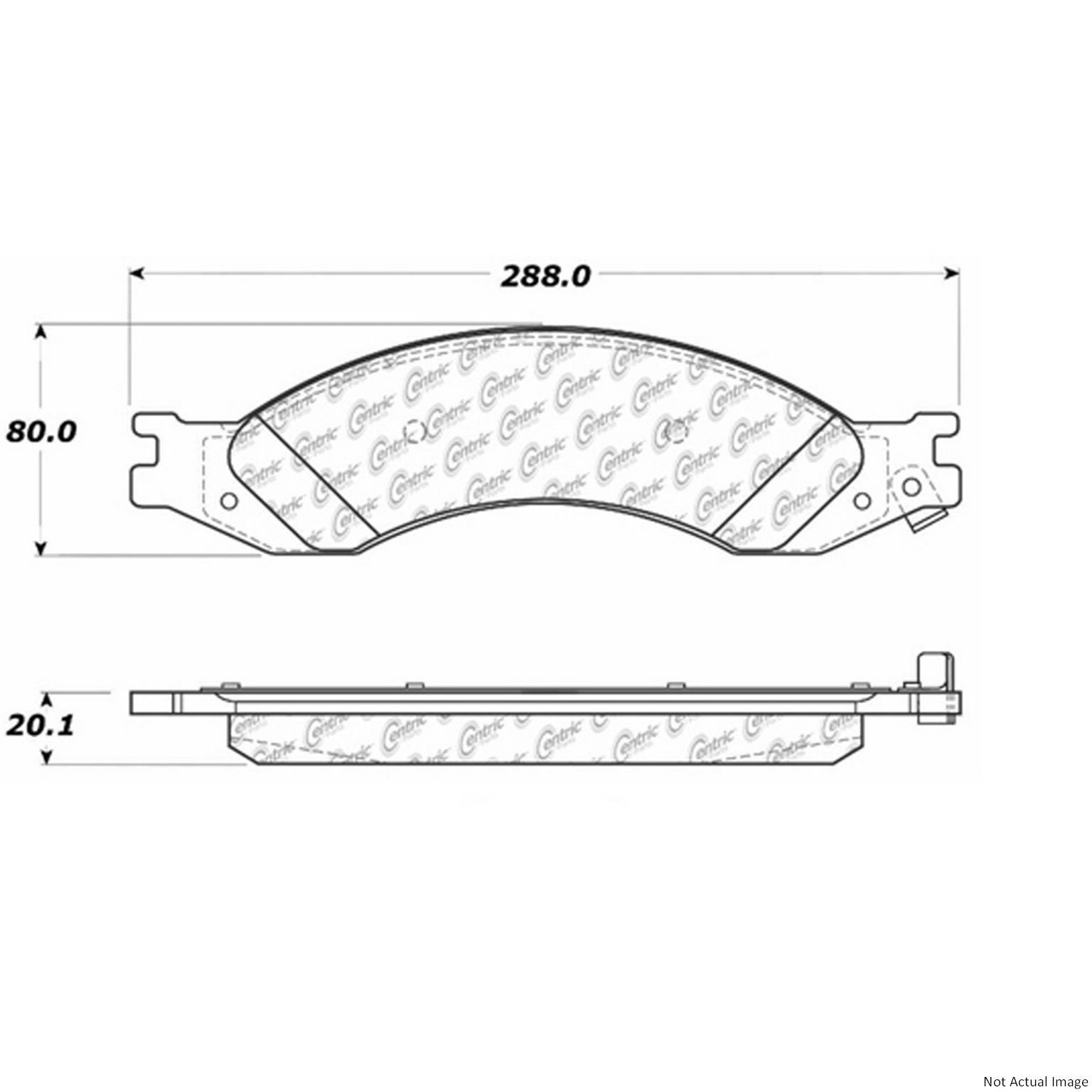 Posi Quiet Extended Wear Brake Pads with Hardware  top view frsport 106.10100