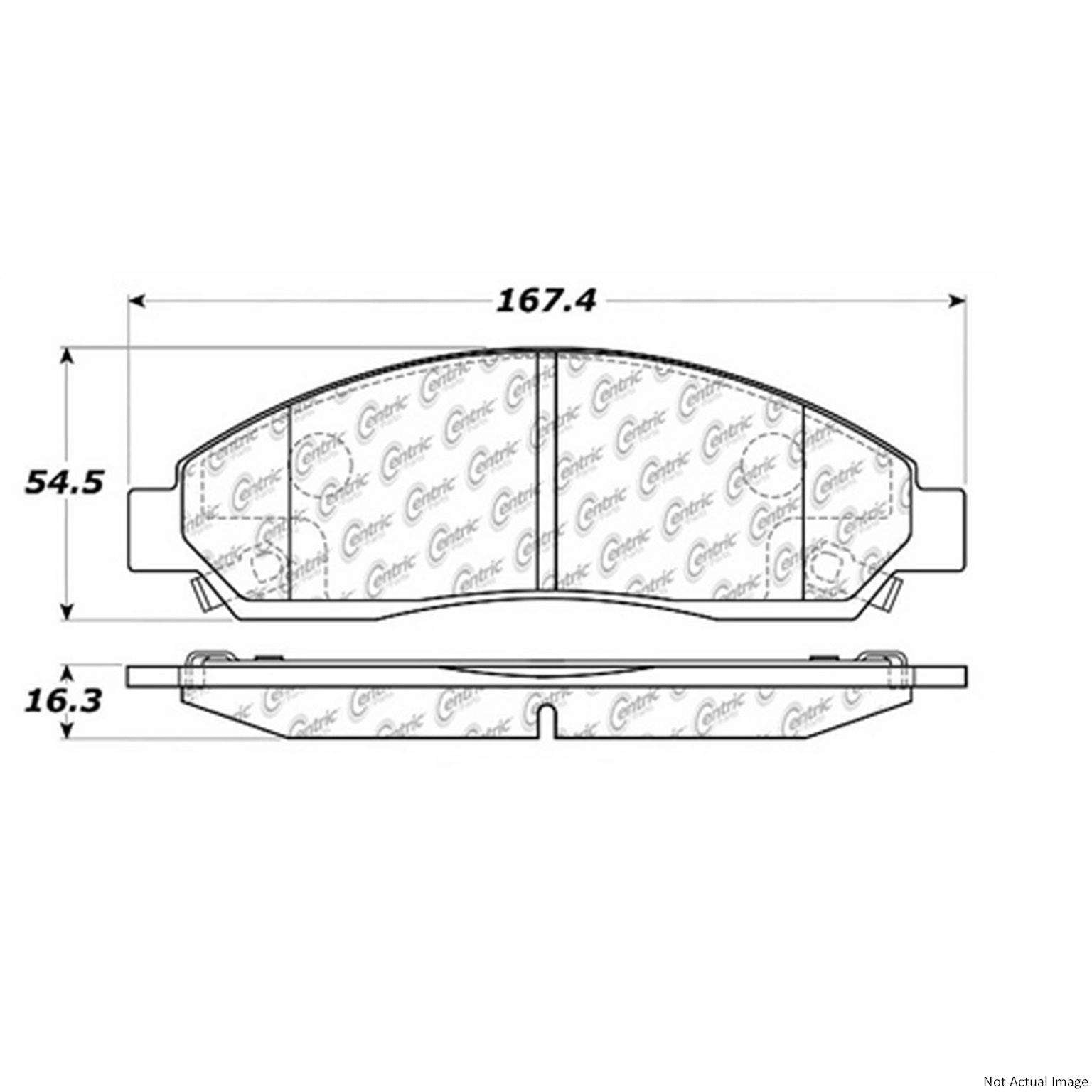 Posi Quiet Extended Wear Brake Pads with Hardware  top view frsport 106.10390