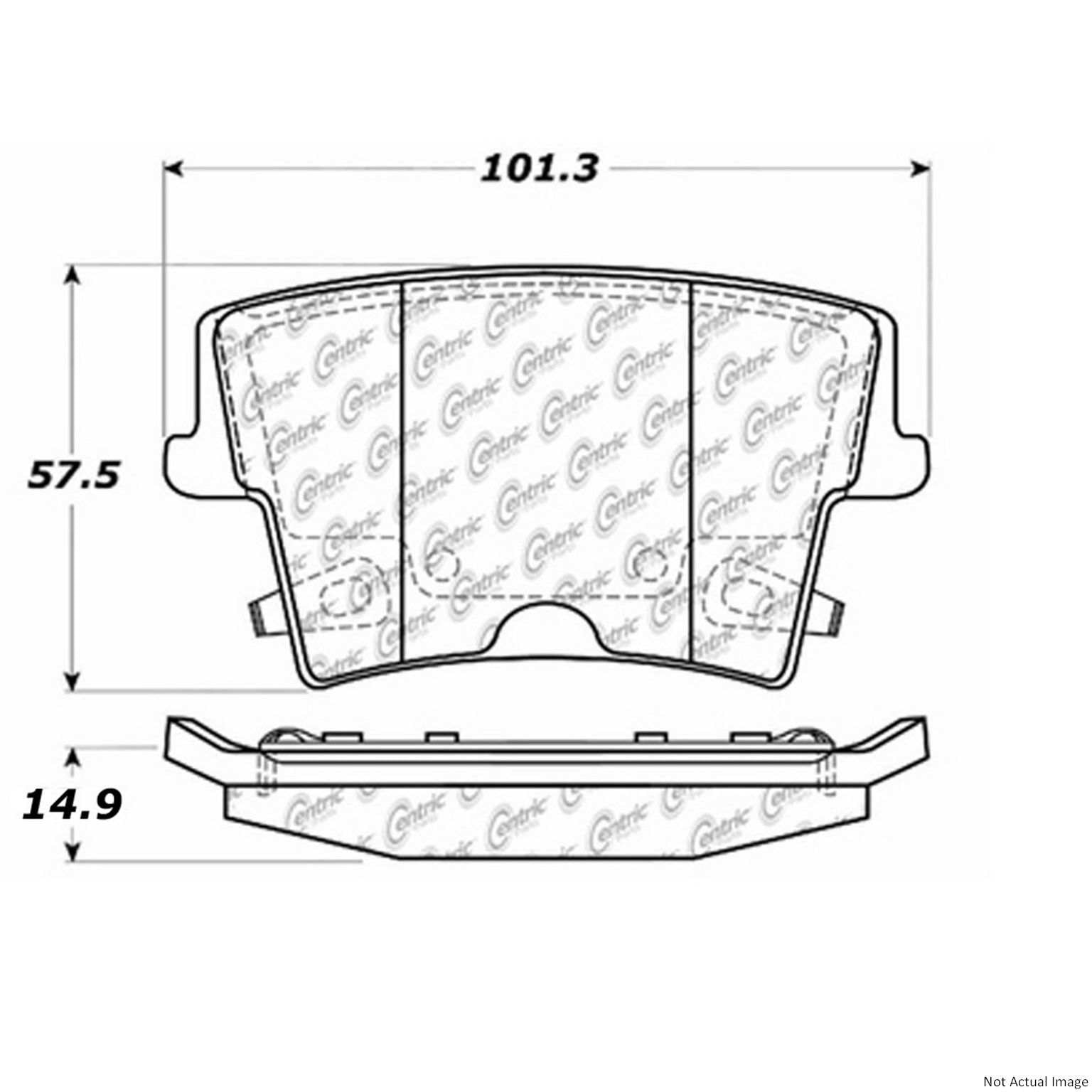 Posi Quiet Extended Wear Brake Pads with Hardware  top view frsport 106.10571