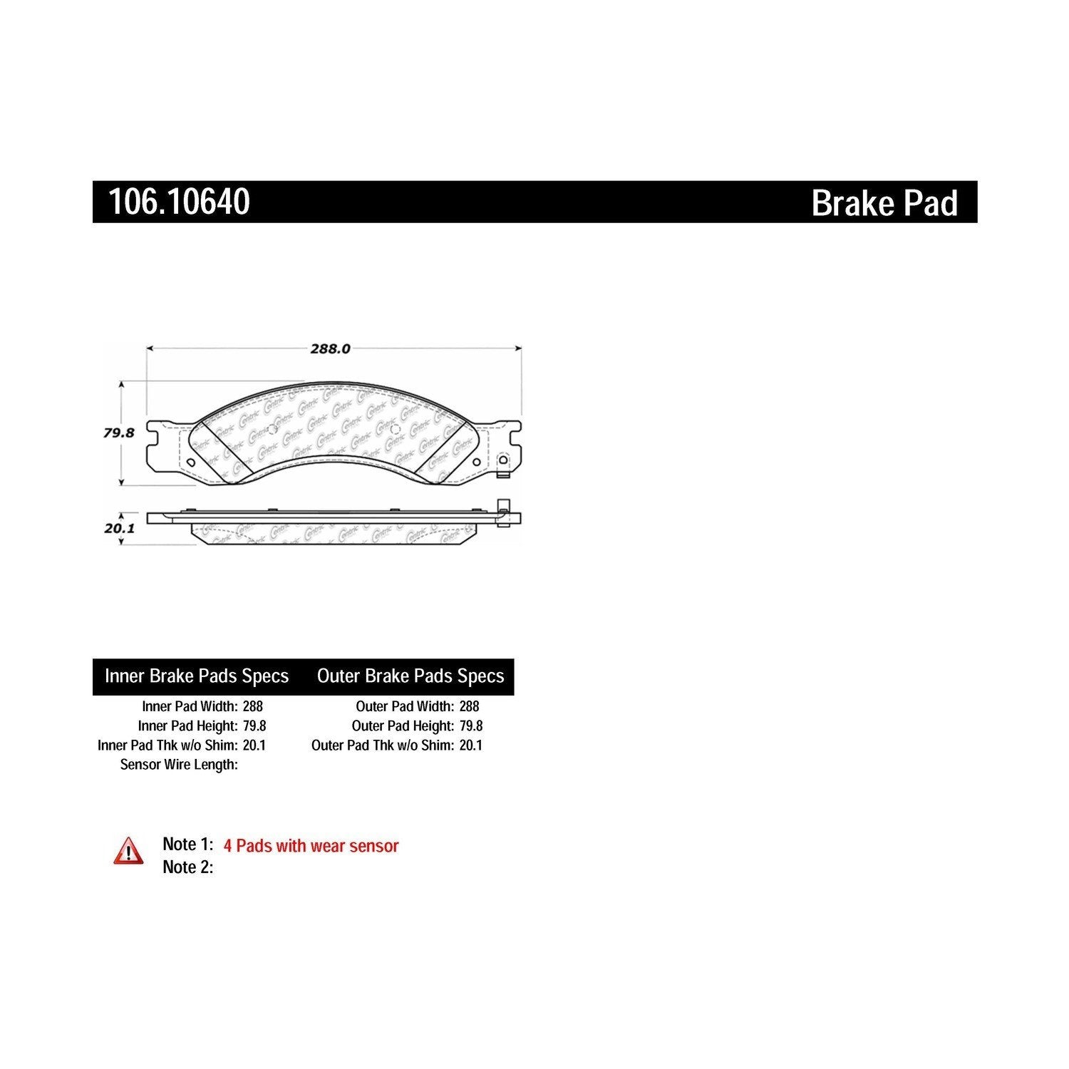 posi quiet extended wear brake pads with hardware  frsport 106.10640