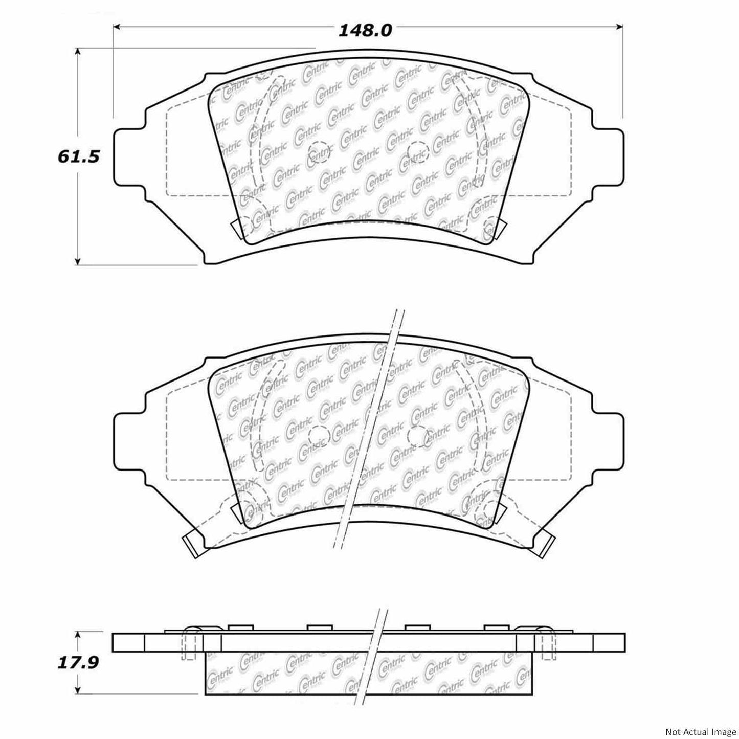 Stoptech Centric Posi-Quiet Extended Wear Brake Pads w/Hardware - Front 106.10760
