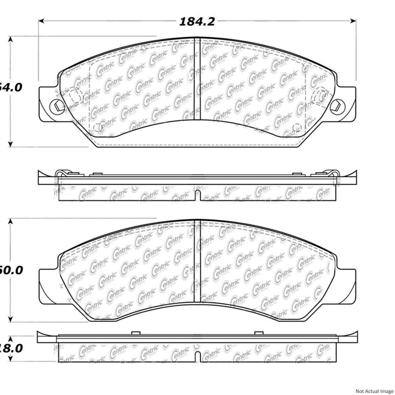 Posi Quiet Extended Wear Brake Pads with Hardware  top view frsport 106.10920