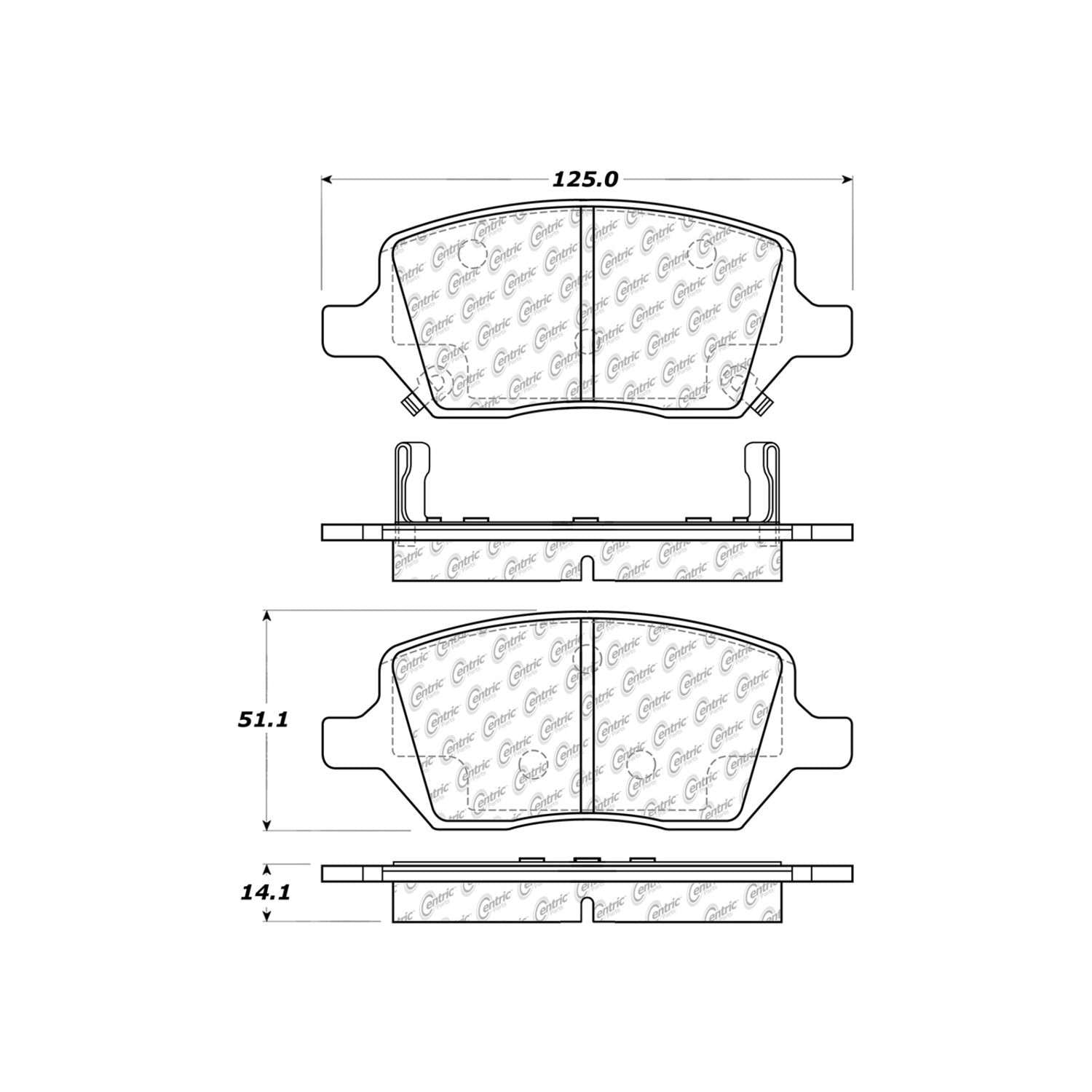 posi quiet extended wear brake pads with hardware  frsport 106.10930