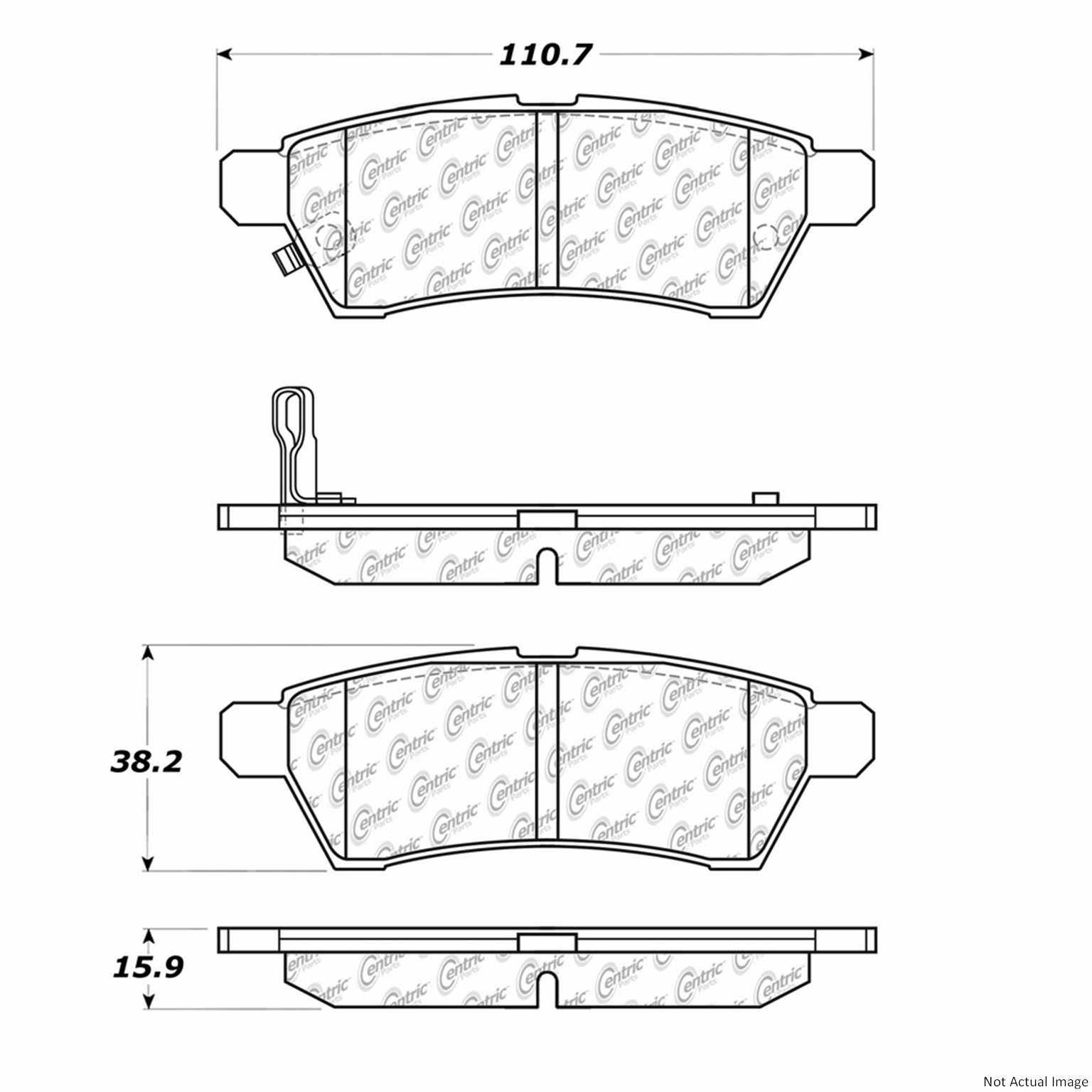 Posi Quiet Extended Wear Brake Pads with Hardware  top view frsport 106.11000