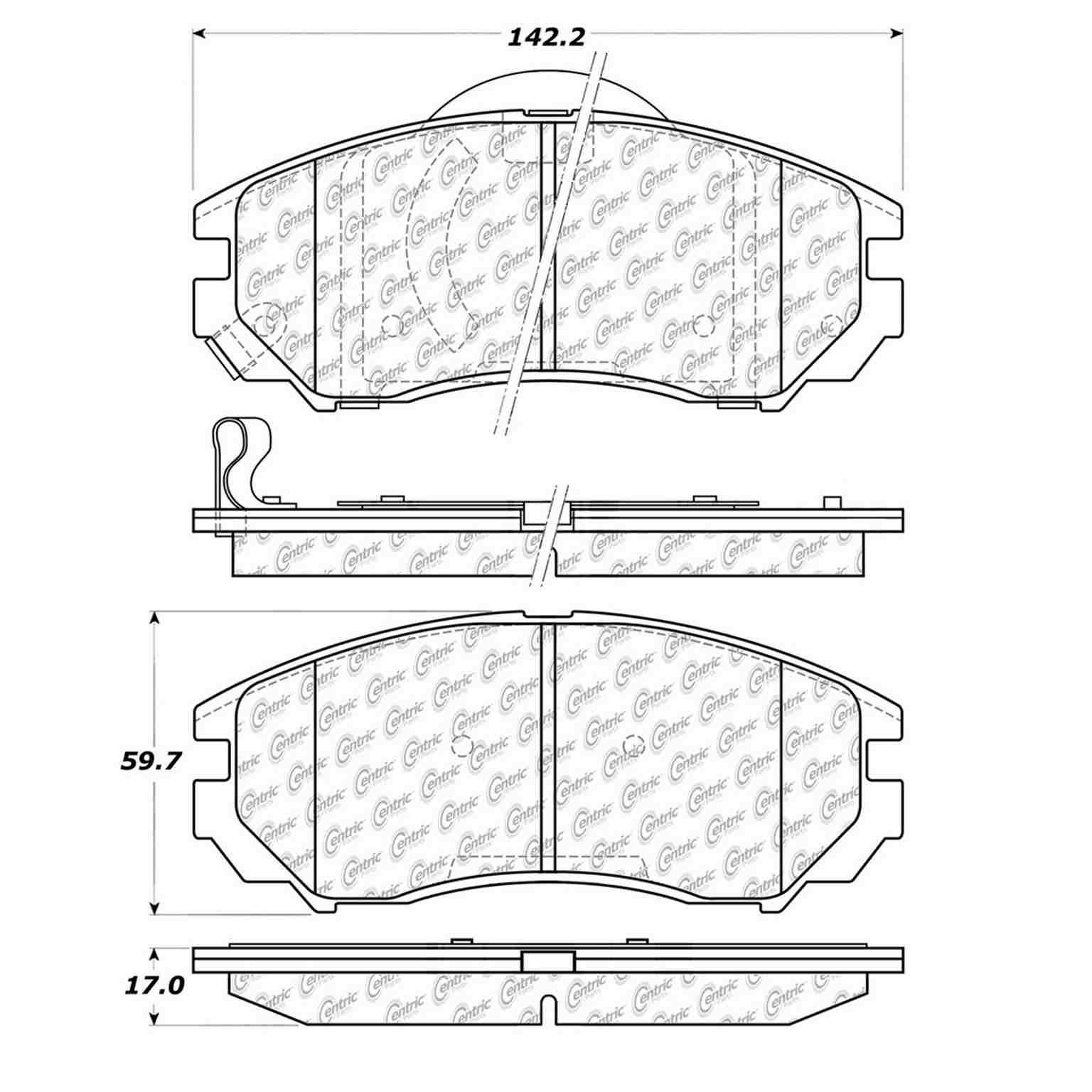 posi quiet disc brake pad set  frsport 106.11040