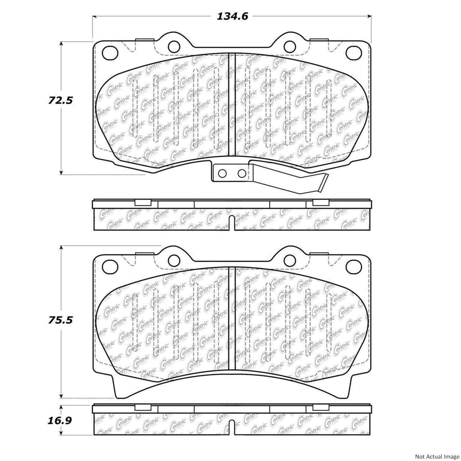 Posi Quiet Extended Wear Brake Pads with Hardware  top view frsport 106.11190