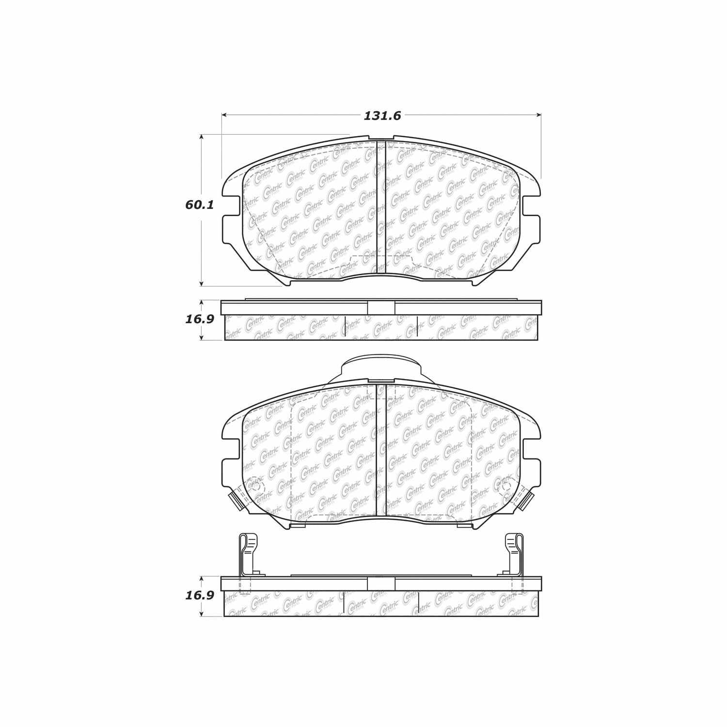 posi quiet extended wear brake pads with hardware  frsport 106.11251