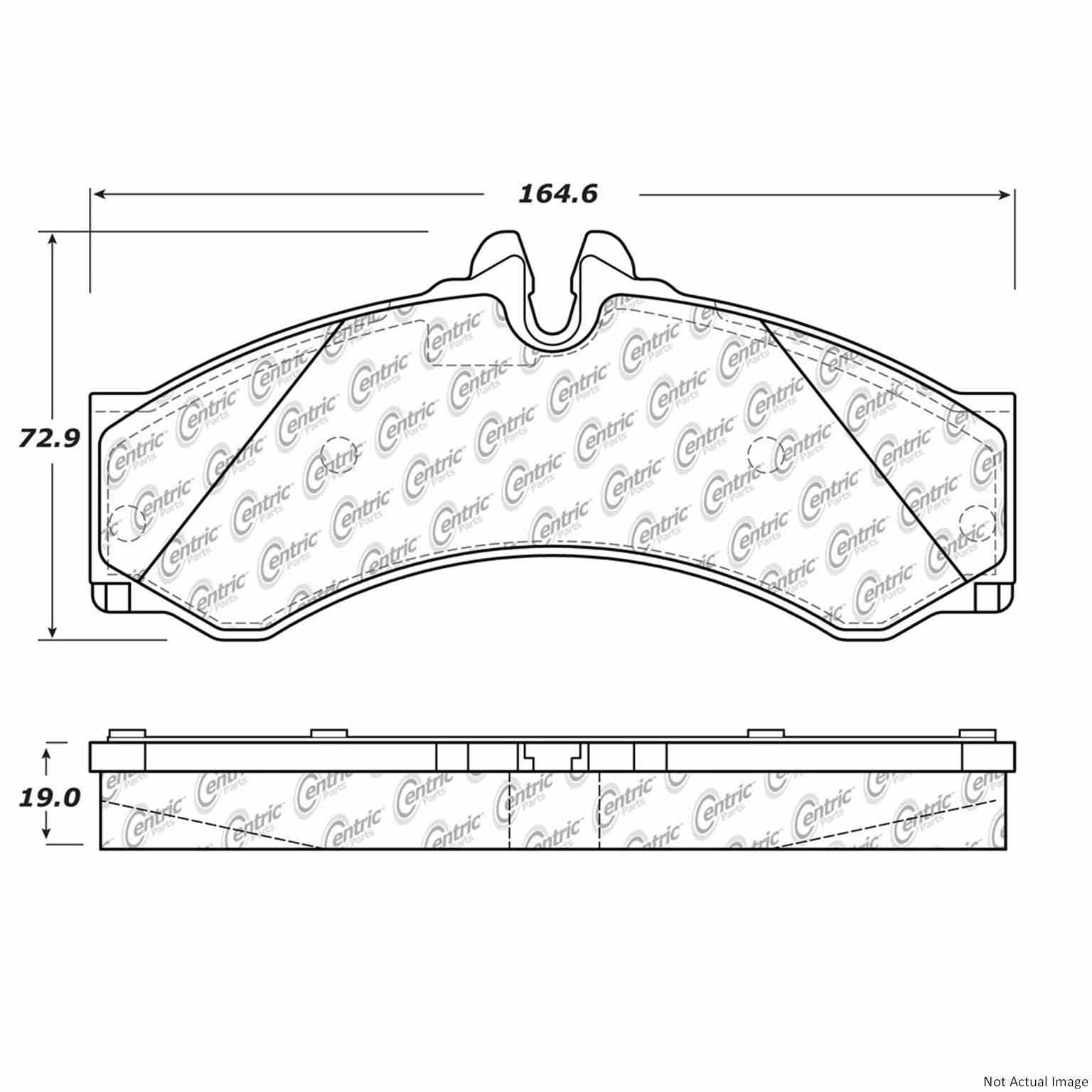 Posi Quiet Extended Wear Brake Pads  top view frsport 106.11360