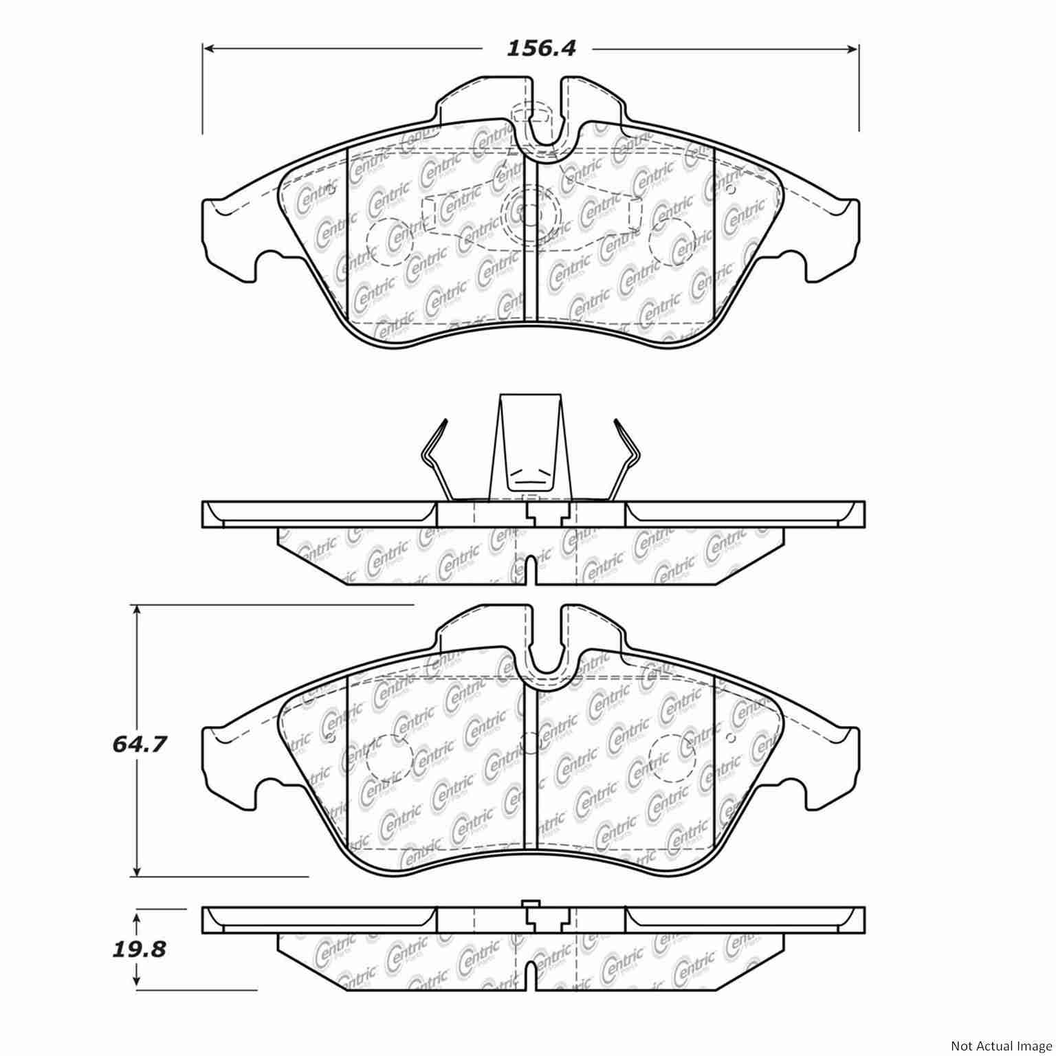 Posi Quiet Extended Wear Brake Pads with Hardware  top view frsport 106.11770