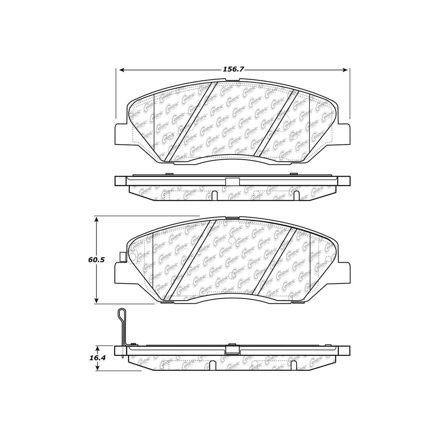 posi quiet extended wear brake pads with hardware  frsport 106.12020