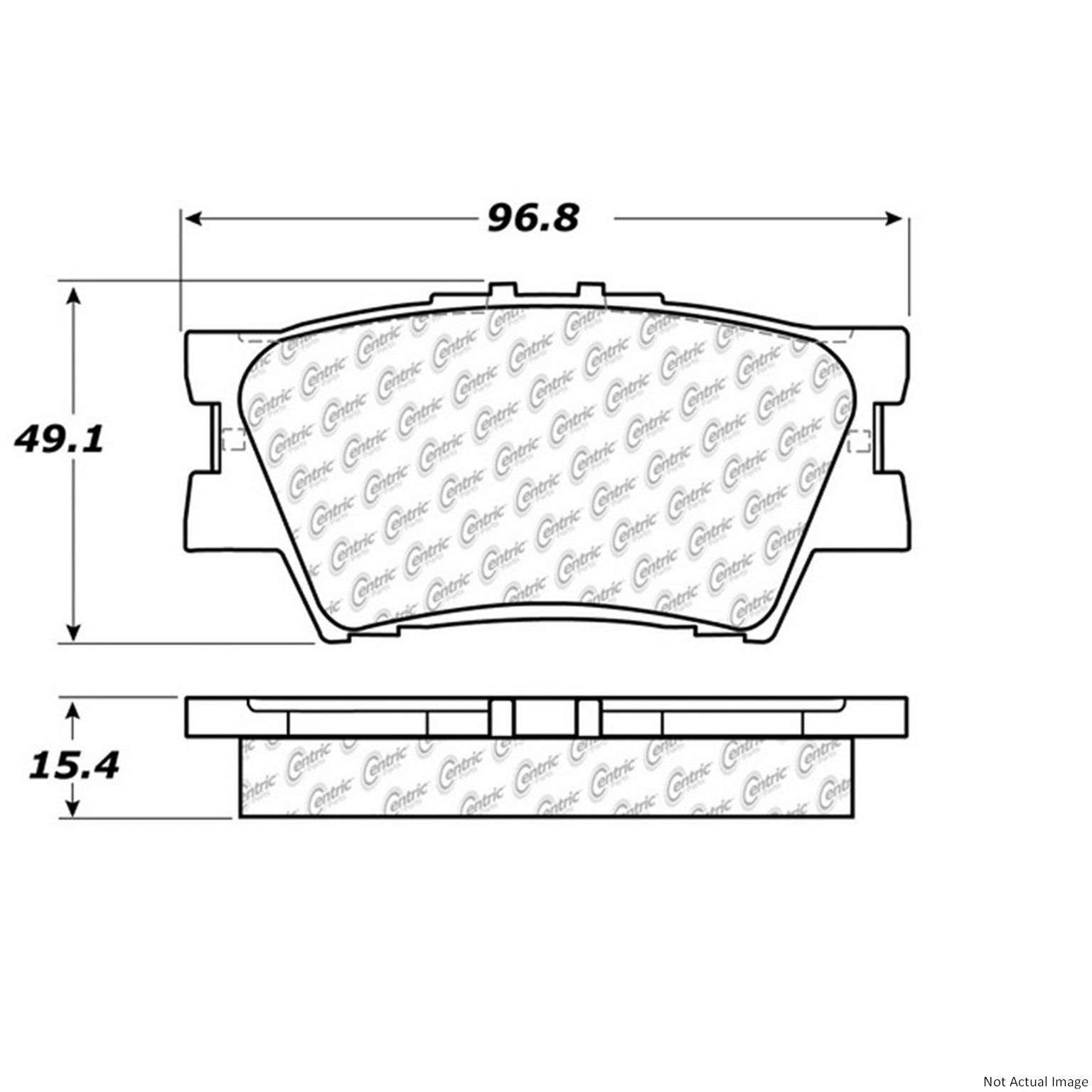 Posi Quiet Extended Wear Brake Pads with Hardware  top view frsport 106.12120