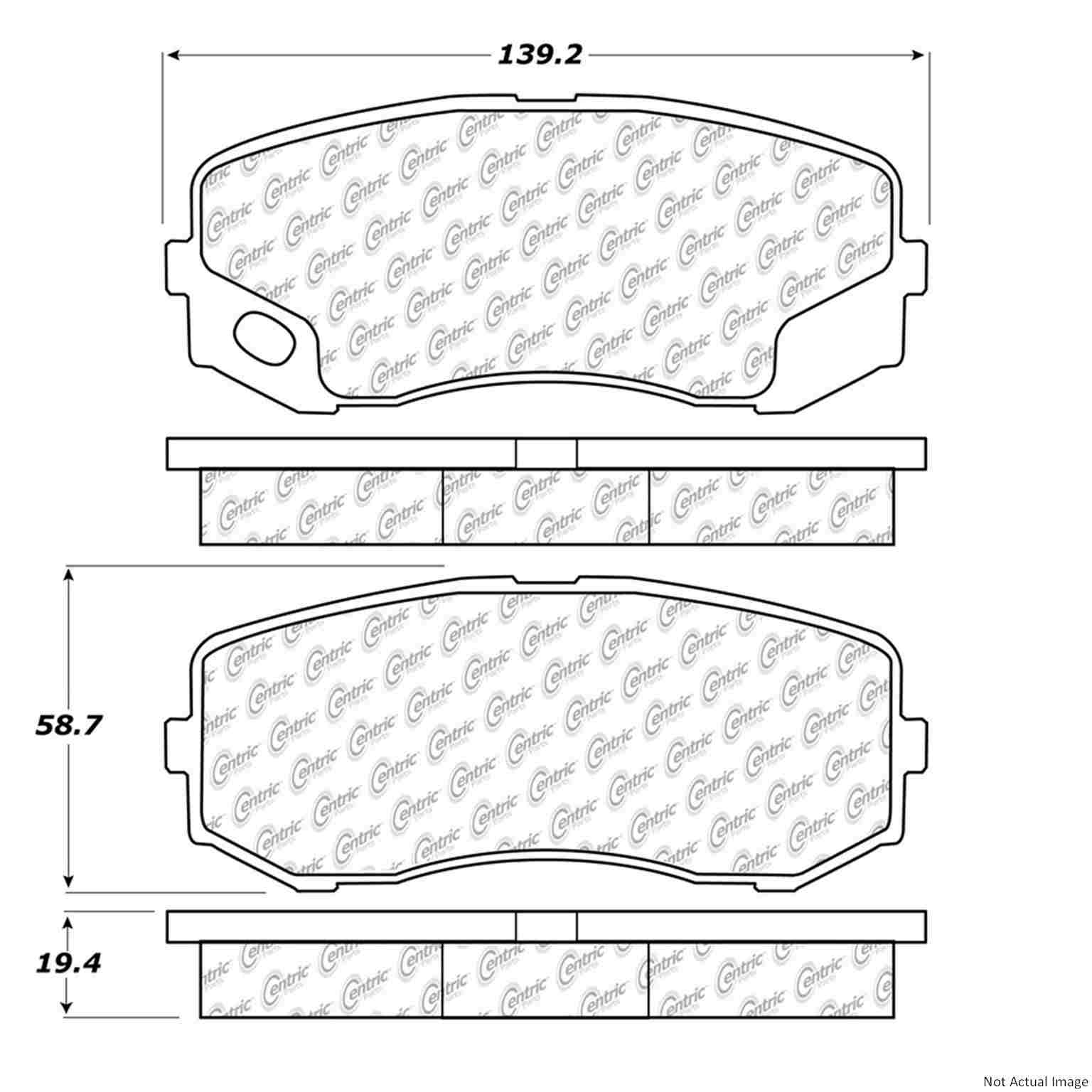 Posi Quiet Extended Wear Brake Pads with Hardware  top view frsport 106.12650