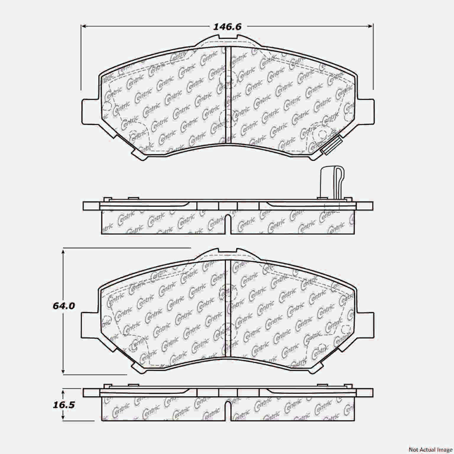 Posi Quiet Extended Wear Brake Pads with Hardware  top view frsport 106.12730