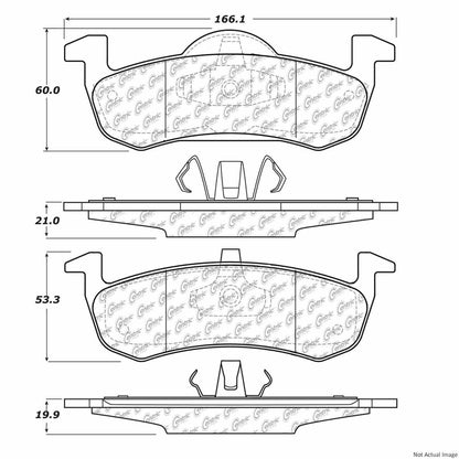 Stoptech Centric Posi-Quiet Extended Wear Brake Pads w/Hardware - Rear 106.12790